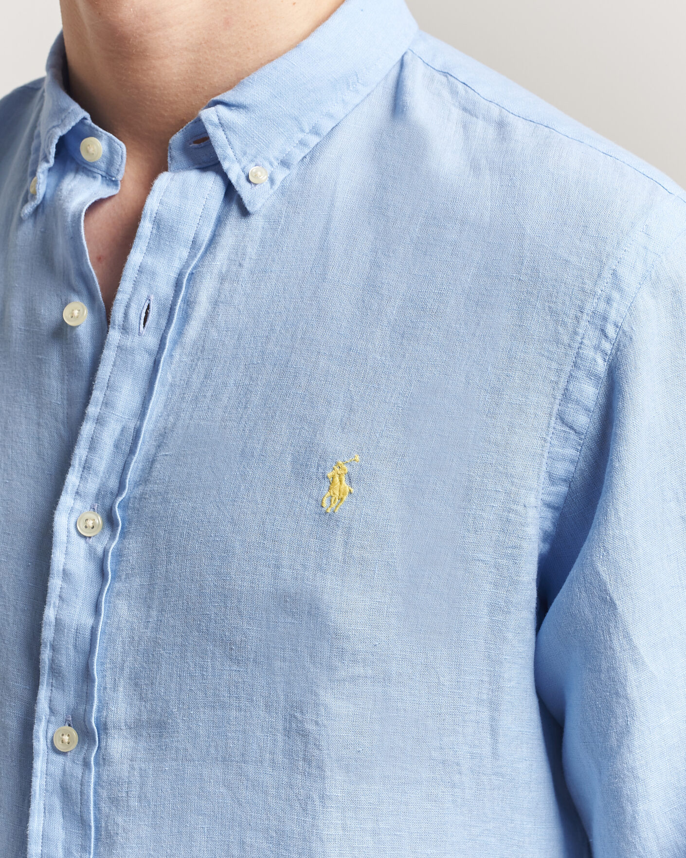 Uomini | Camicie | Polo Ralph Lauren | Slim Fit Linen Shirt Austin Blue