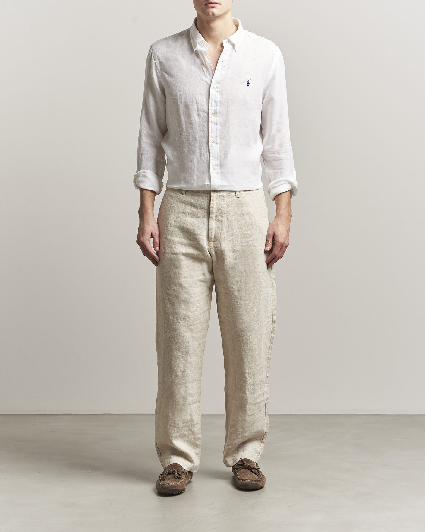 Uomini | Camicie | Polo Ralph Lauren | Slim Fit Linen Shirt White