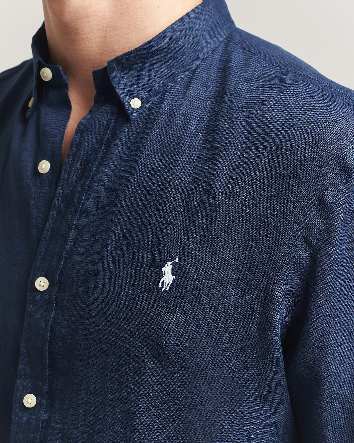 Uomini | Camicie | Polo Ralph Lauren | Slim Fit Linen Shirt Newport Navy