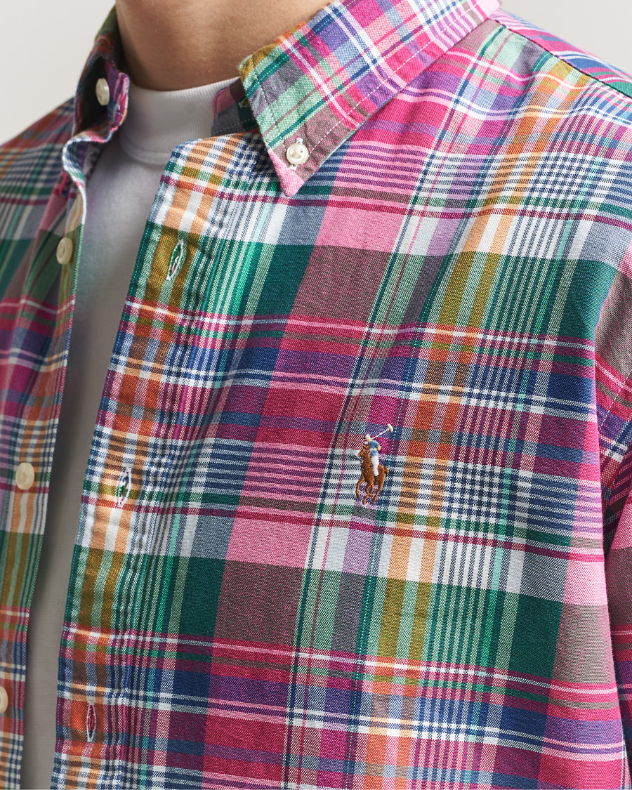 Uomini | Camicie | Polo Ralph Lauren | Custom Fit Checked Oxford Shirt Pink/Blue Multi
