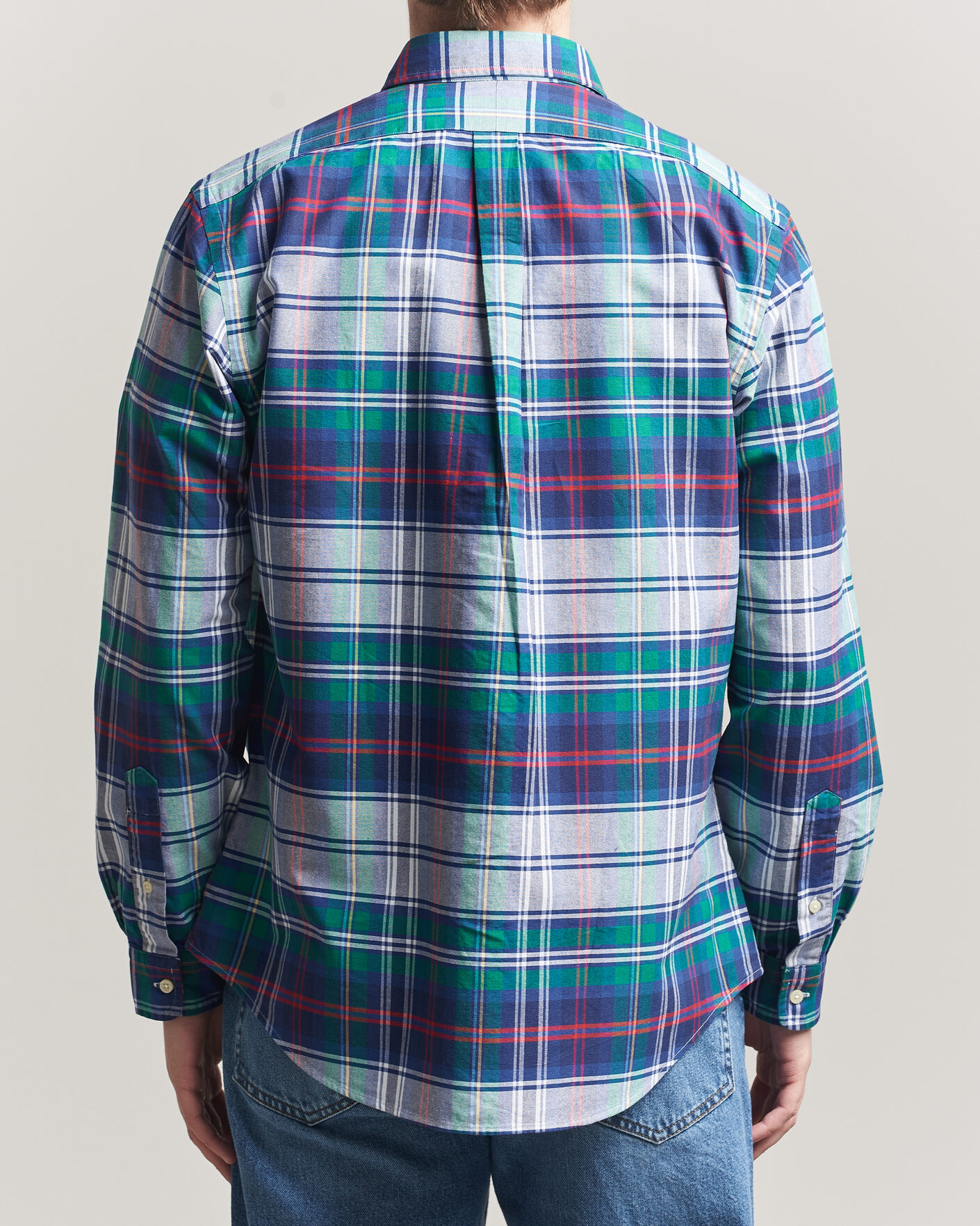 Uomini | Camicie | Polo Ralph Lauren | Custom Fit Checked Oxford Shirt Green/Blue Multi