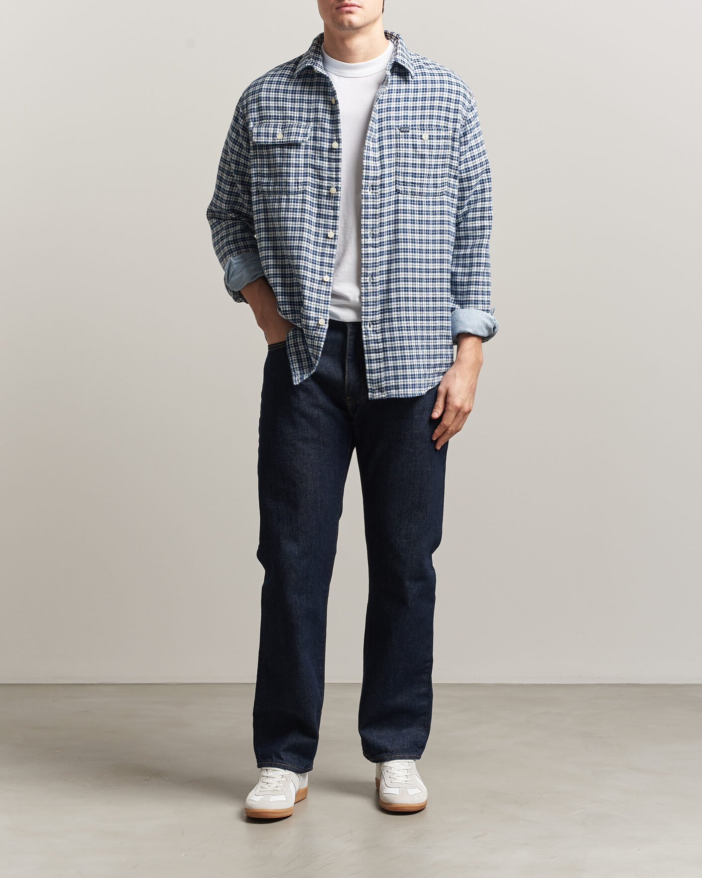 Uomini | Camicie | Polo Ralph Lauren | Double Faced Oxford Shirt Dark Indigo Cream