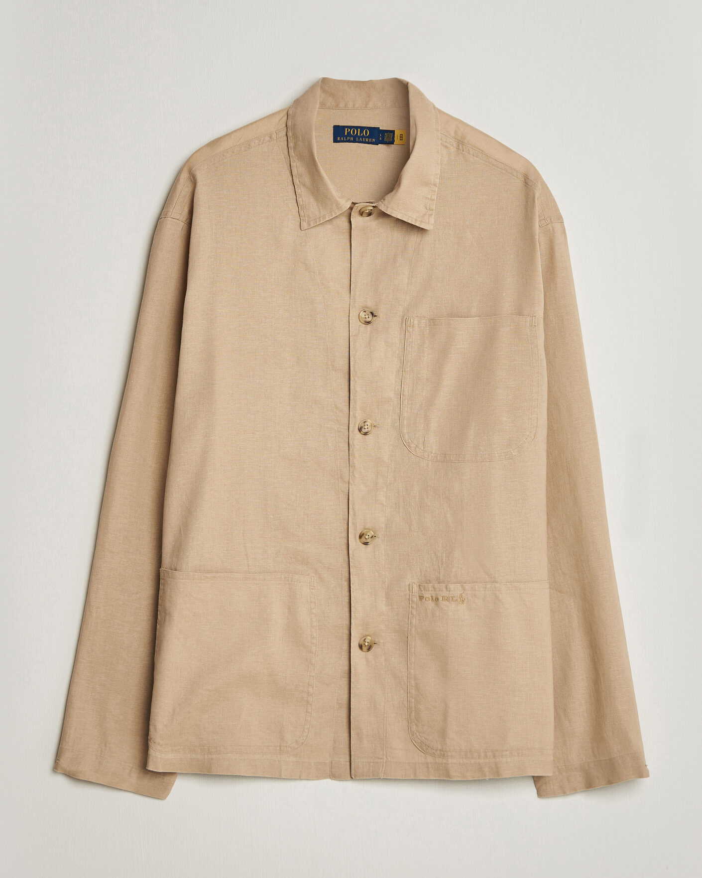 Uomini | Camicie | Polo Ralph Lauren | Stretch Linen Overshirt Coastal Beige