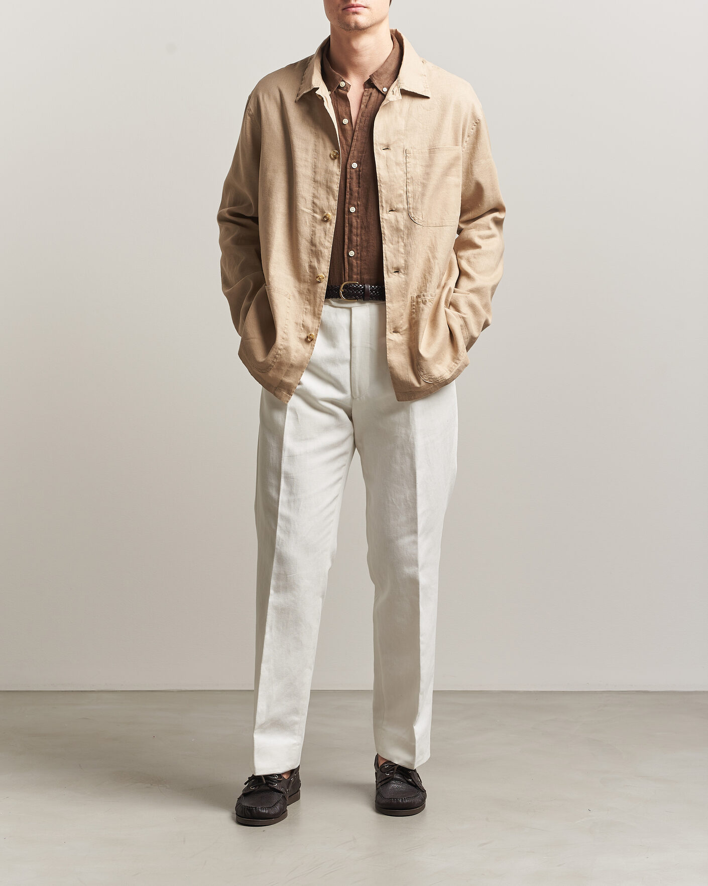 Uomini | Camicie | Polo Ralph Lauren | Stretch Linen Overshirt Coastal Beige