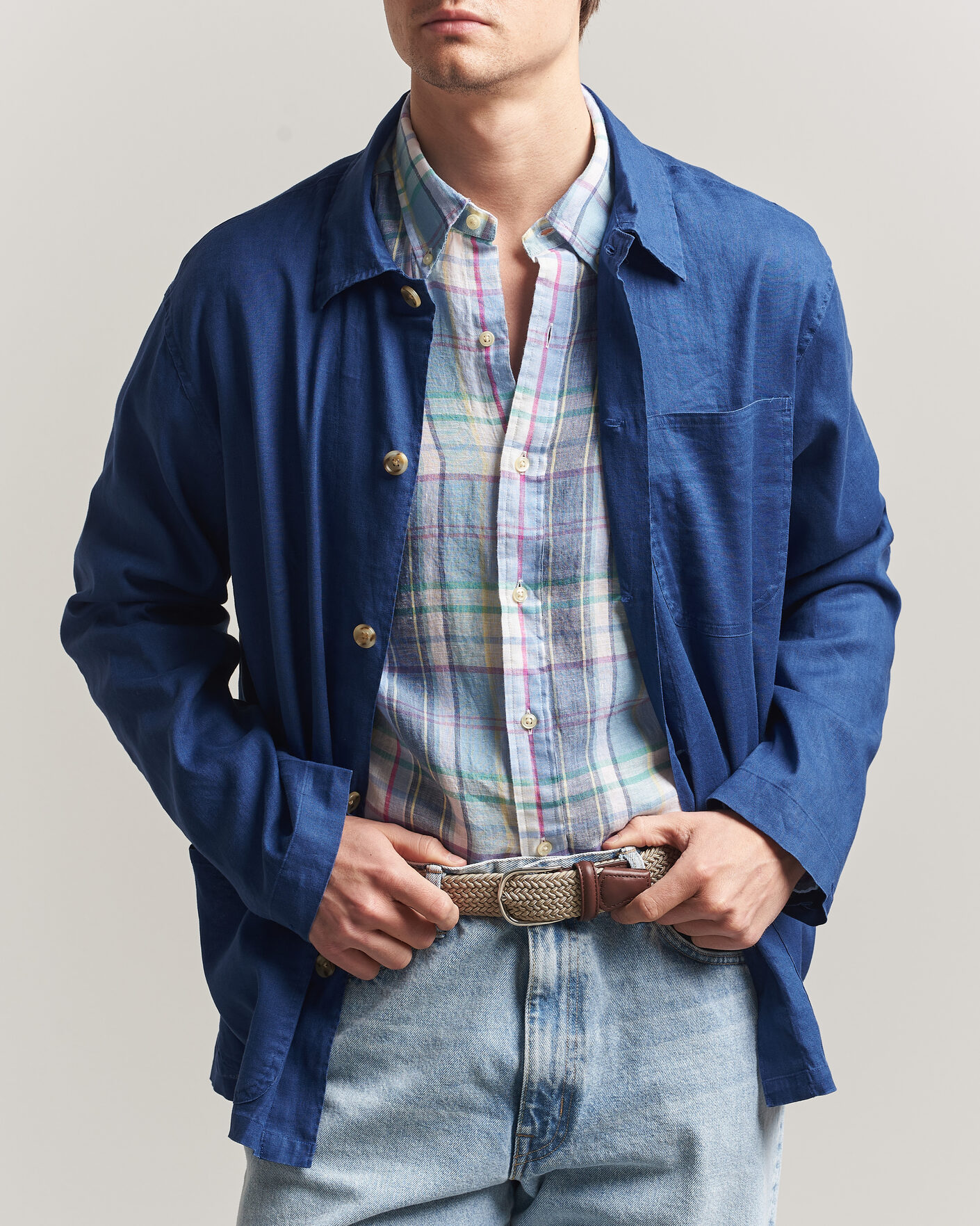 Uomini | Camicie | Polo Ralph Lauren | Stretch Linen Overshirt Annapolis Blue