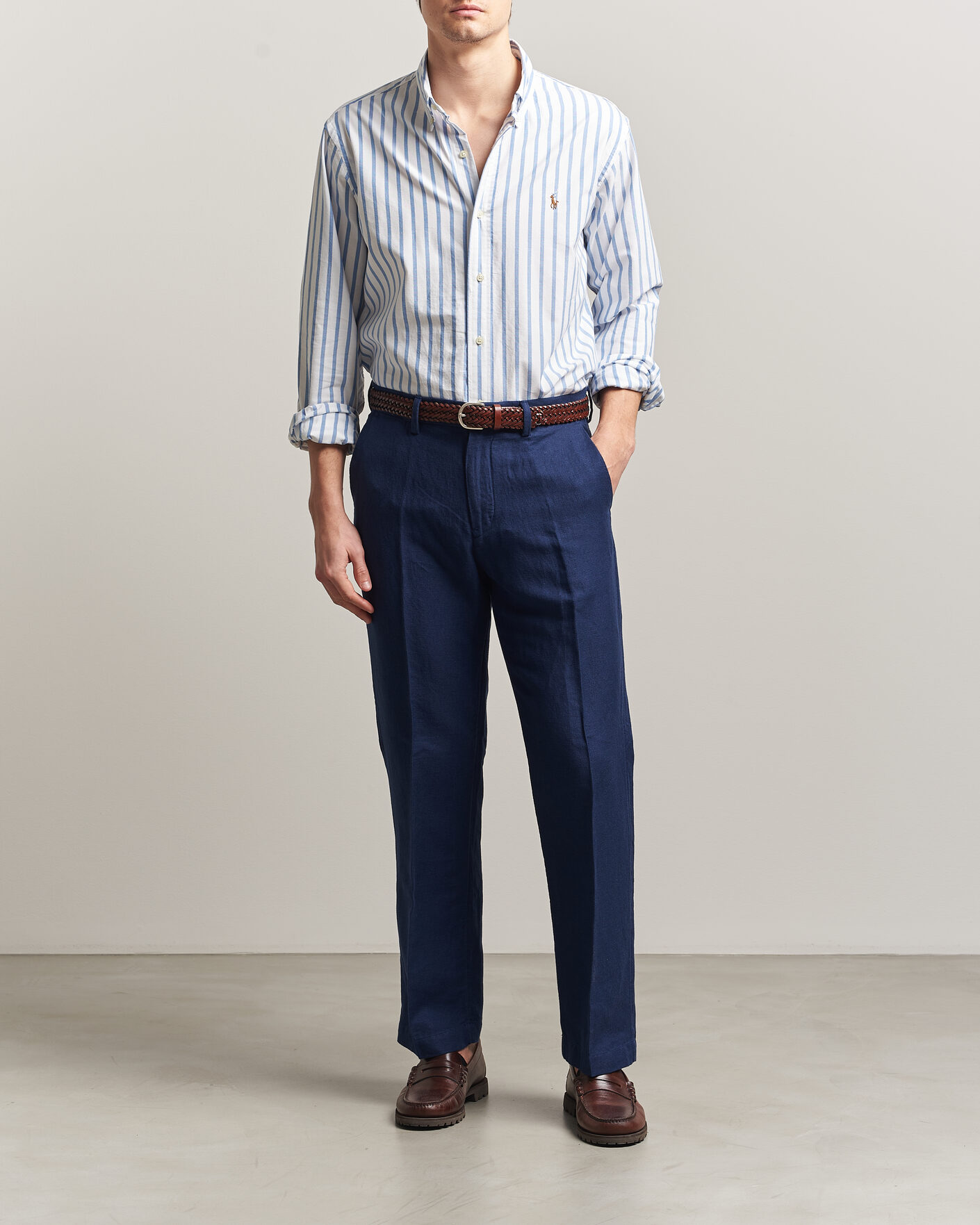 Uomini | Pantaloni | Polo Ralph Lauren | Cotton Linen Pants Newport Navy