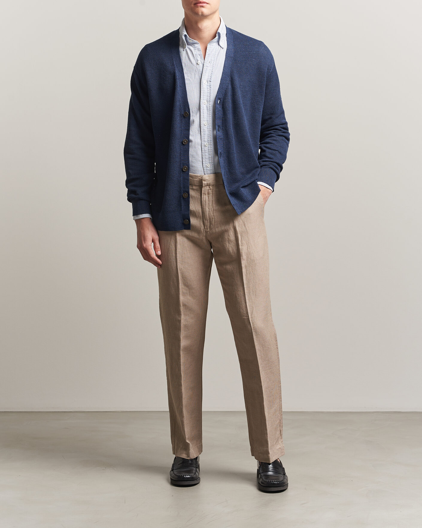 Uomini | Pantaloni | Polo Ralph Lauren | Cotton Linen Pants Madison Tan Stone Grey