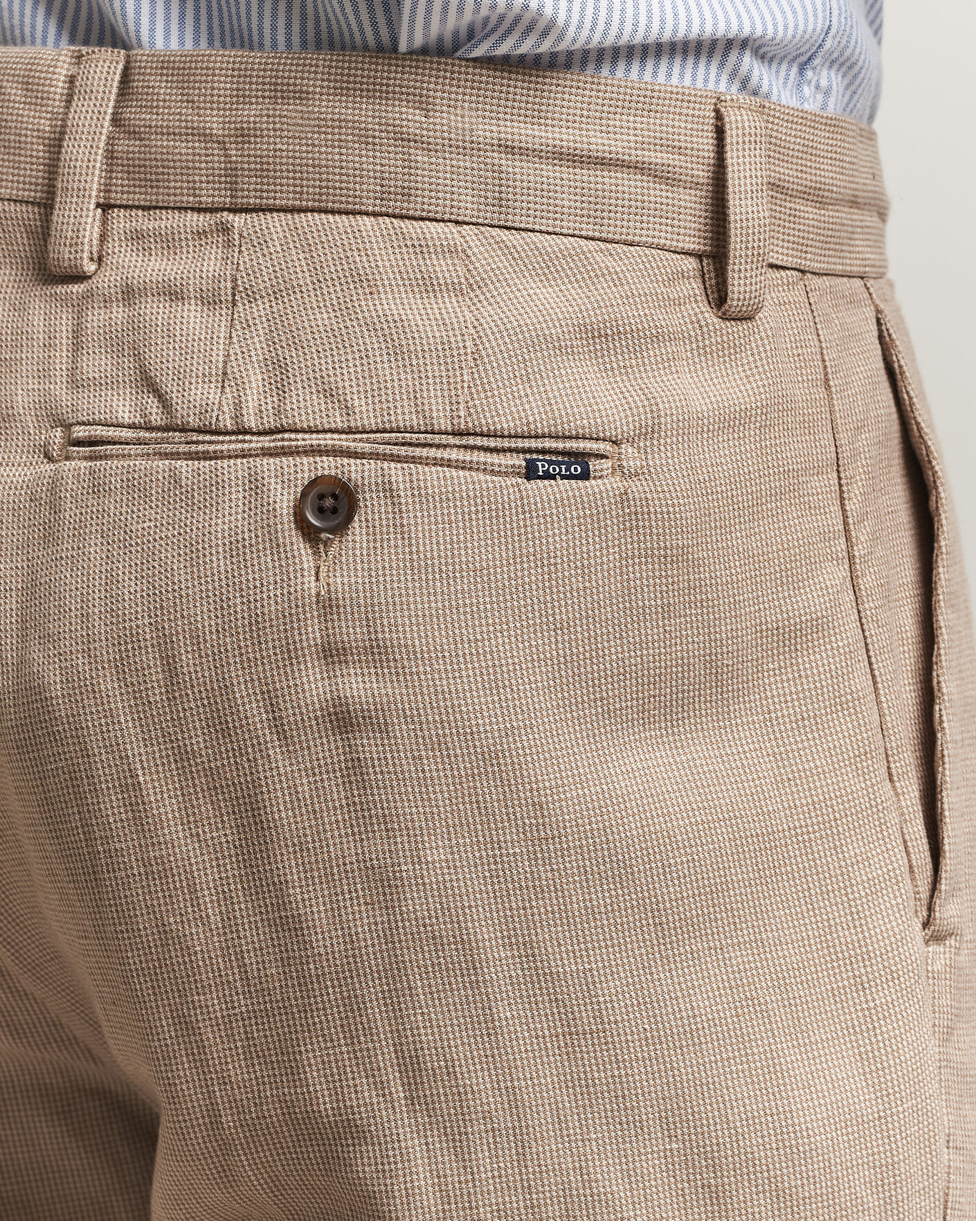Uomini | Pantaloni | Polo Ralph Lauren | Cotton Linen Pants Madison Tan Stone Grey