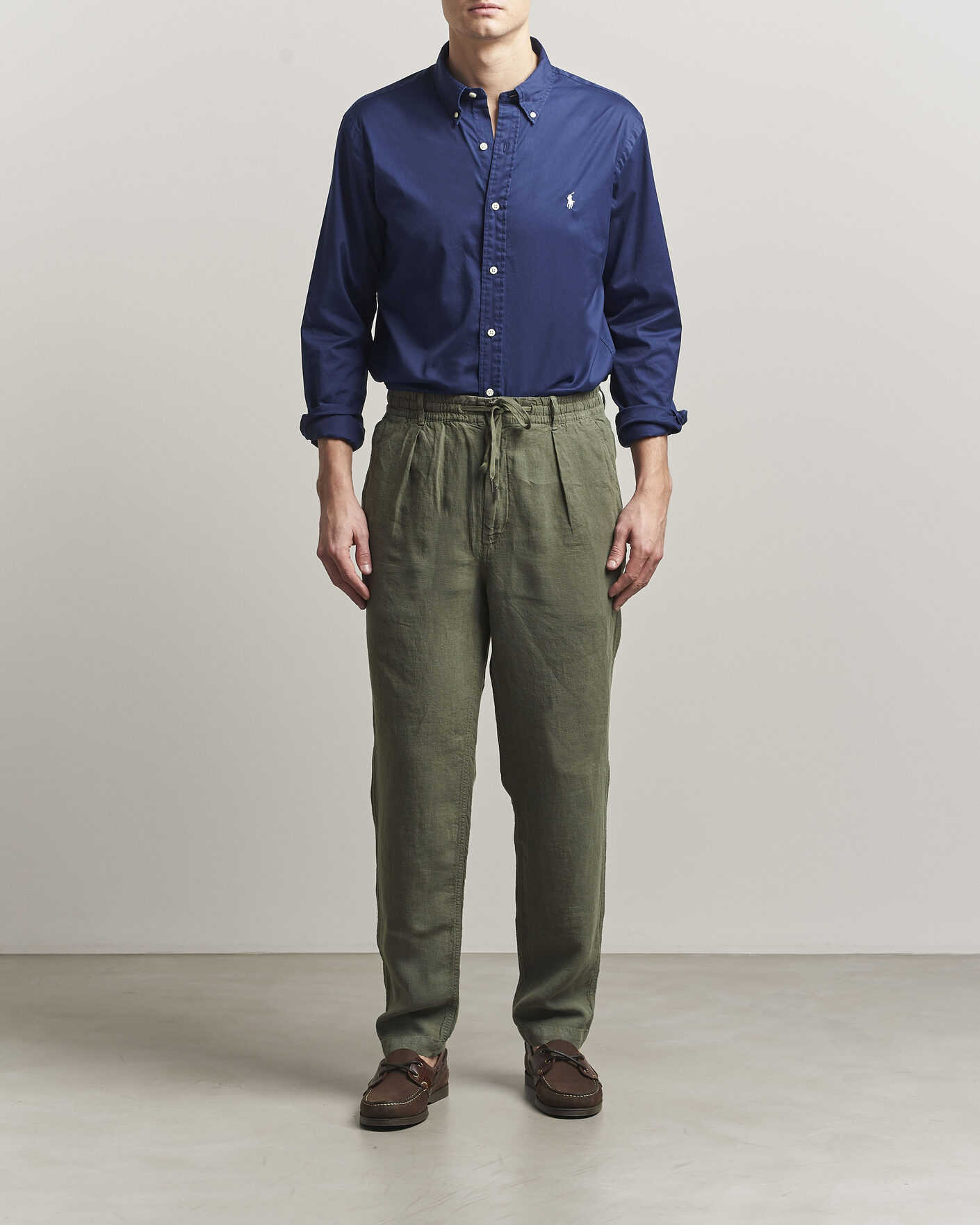 Uomini | Pantaloni | Polo Ralph Lauren | Prepster Linen Trousers New Olive