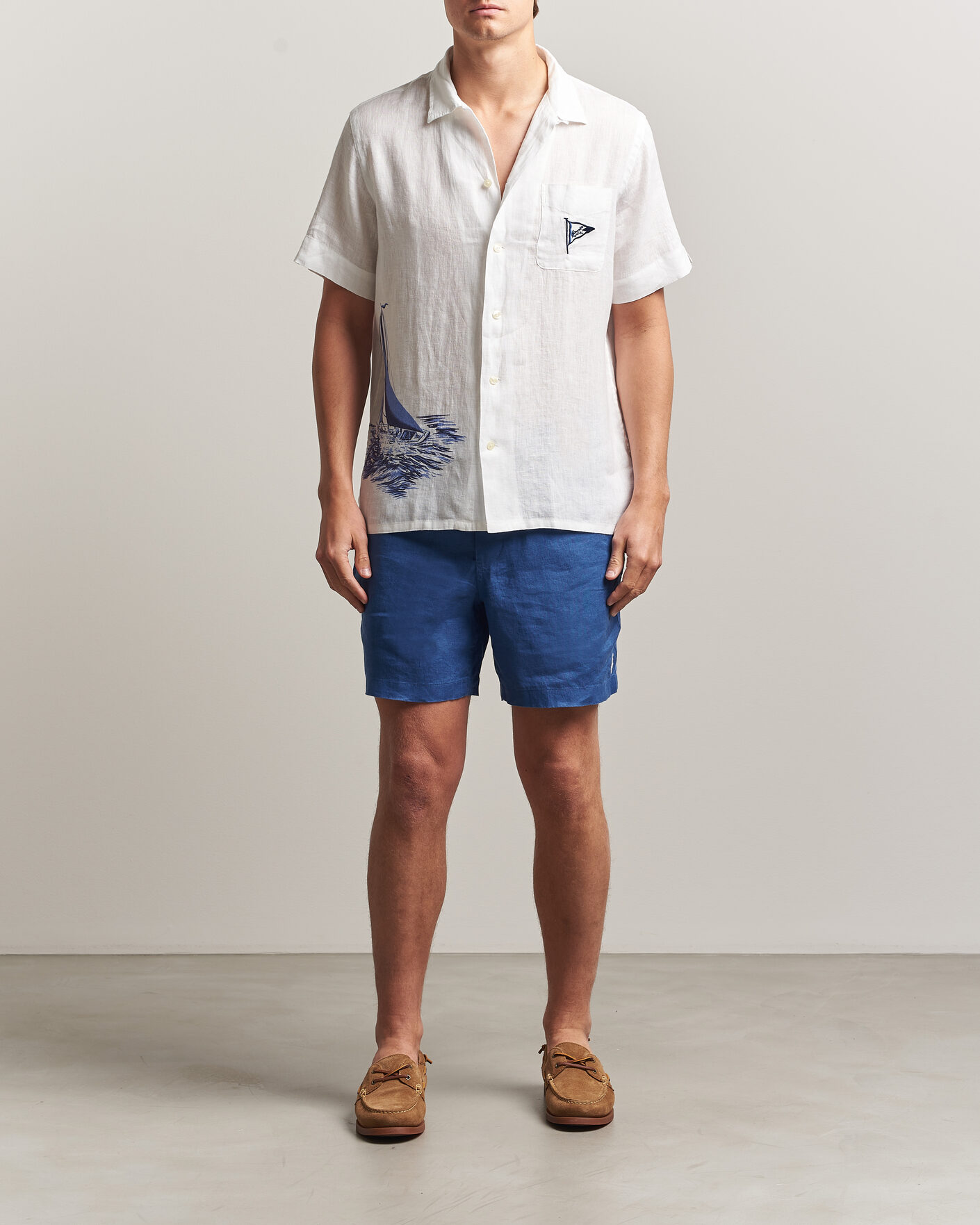 Uomini | Pantaloncini | Polo Ralph Lauren | Dyed Linen Shorts Dusty Azure