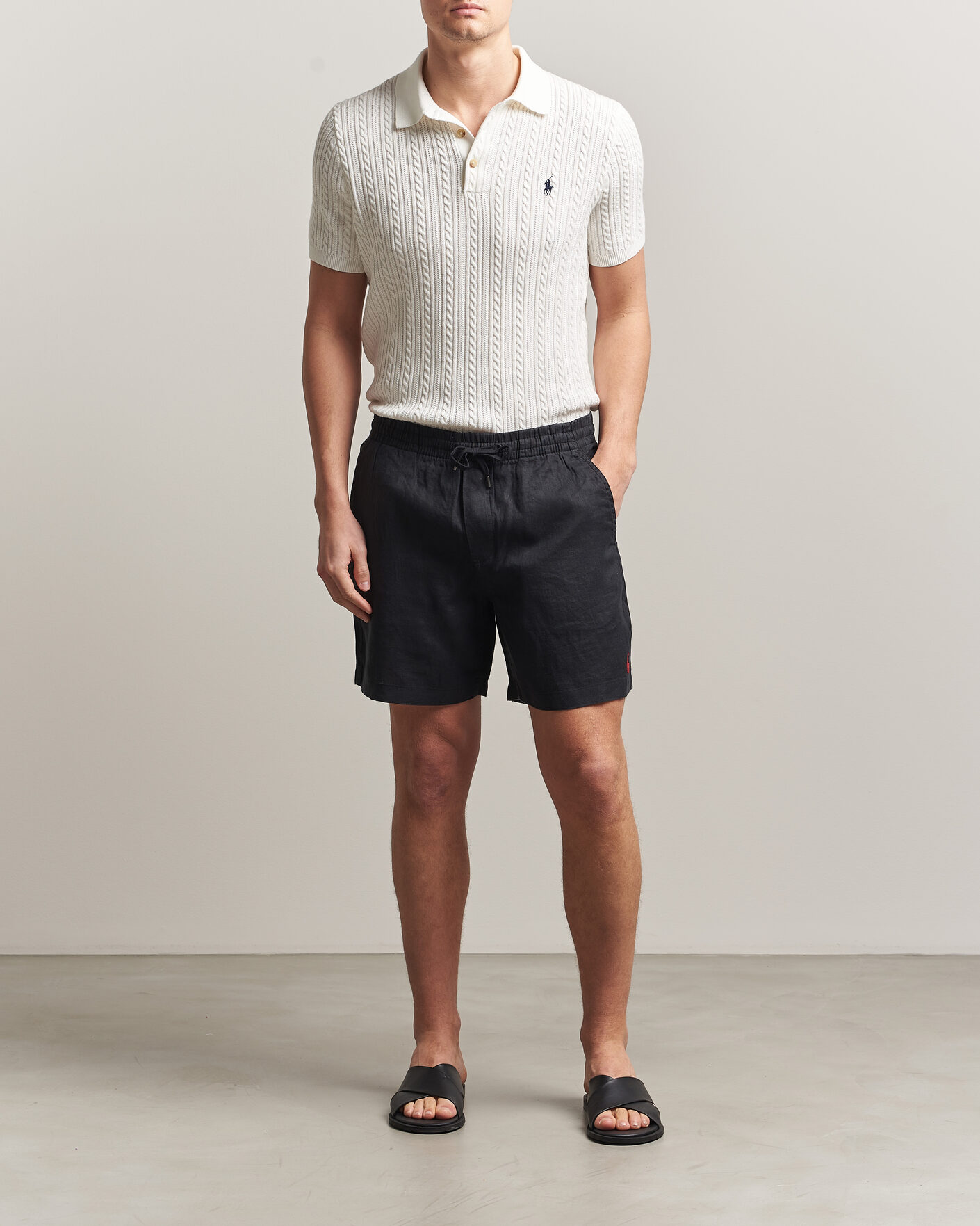 Uomini | Pantaloncini | Polo Ralph Lauren | Dyed Linen Shorts Polo Black