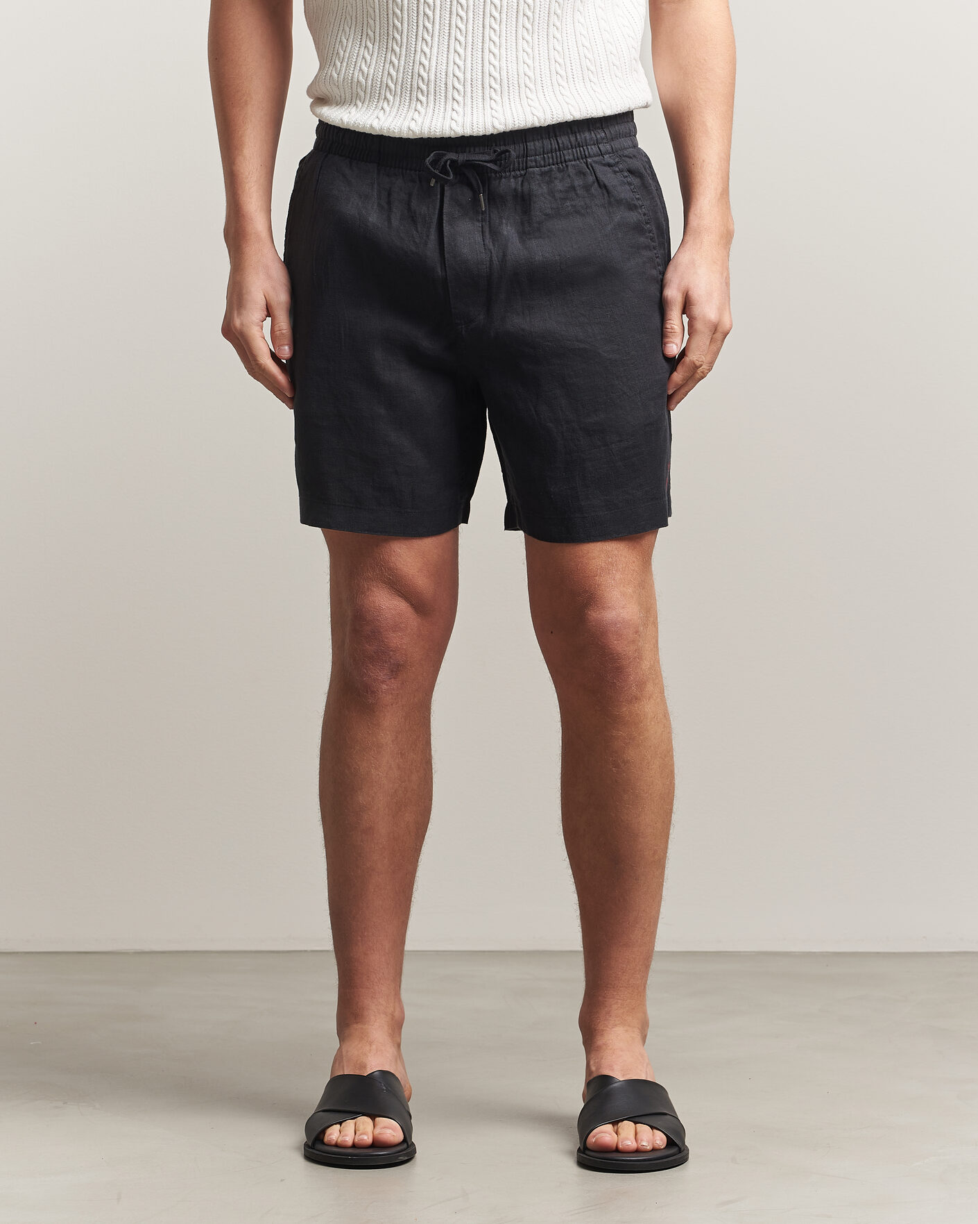 Uomini | Pantaloncini | Polo Ralph Lauren | Dyed Linen Shorts Polo Black