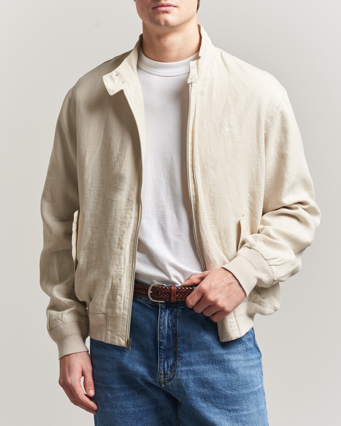 Uomini | Giacche | Polo Ralph Lauren | Linen Herringbone Windbreaker Basic Sand