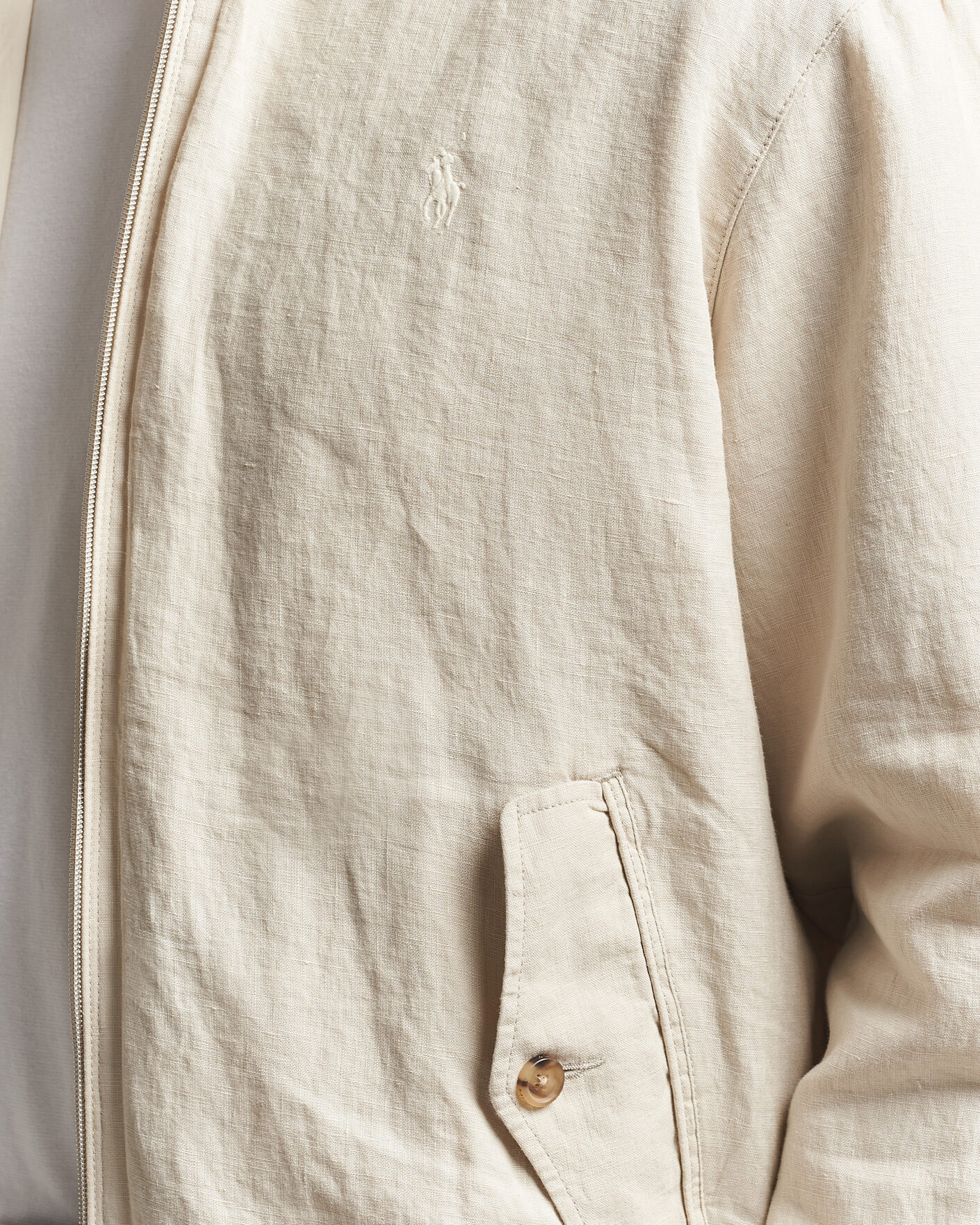 Uomini | Giacche | Polo Ralph Lauren | Linen Herringbone Windbreaker Basic Sand