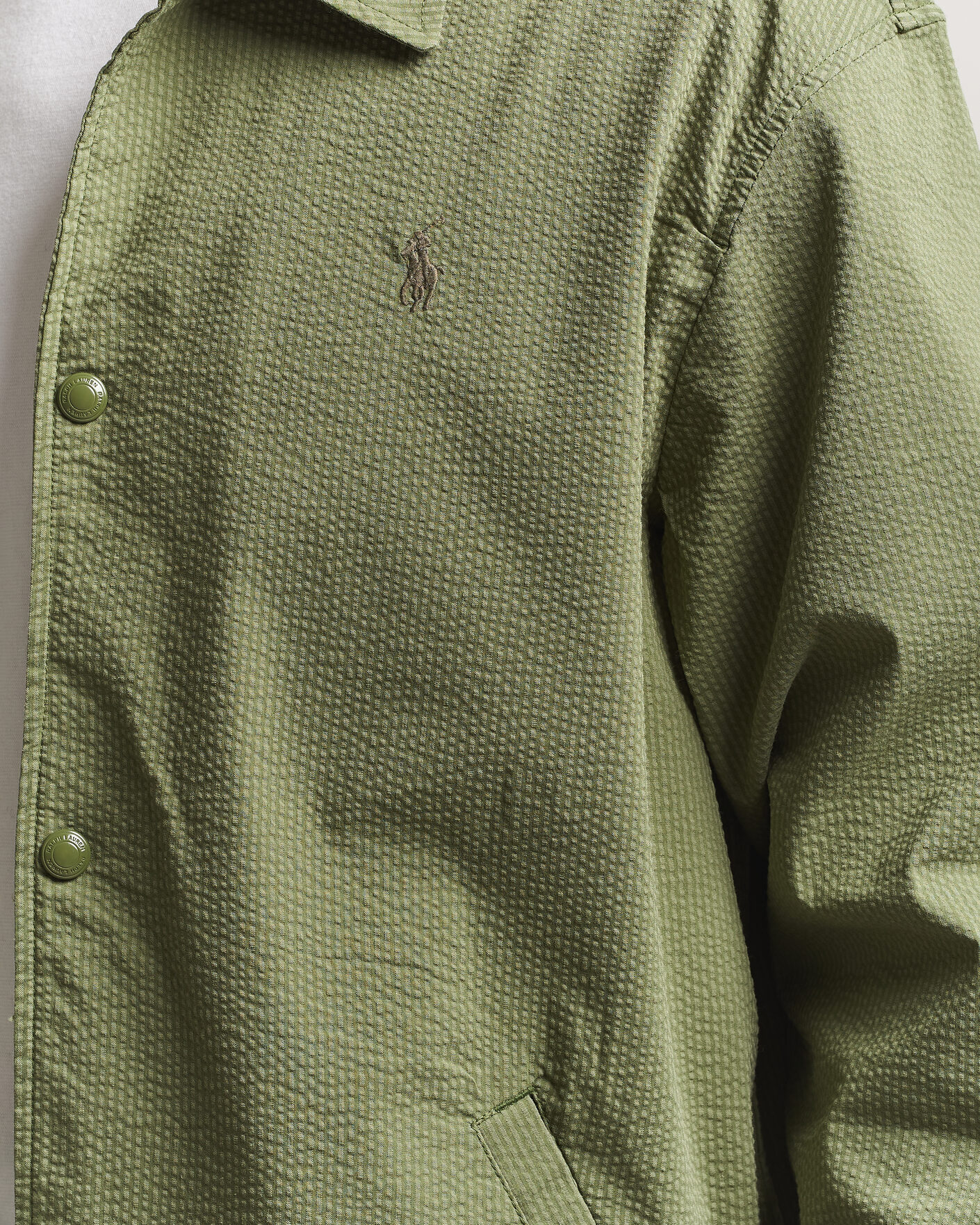 Uomini | Giacche | Polo Ralph Lauren | Seersucker Windbreaker Jacket Supply Olive