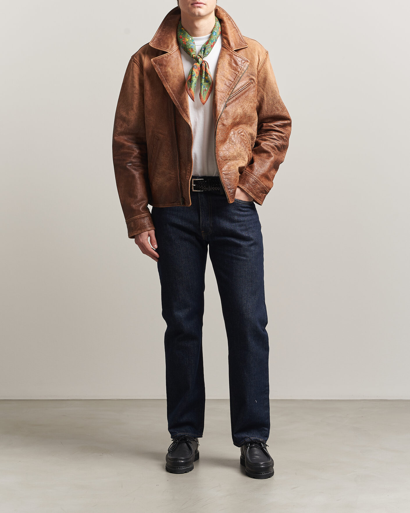 Uomini | Giacche | Polo Ralph Lauren | Cow Leather Moto Jacket Brown