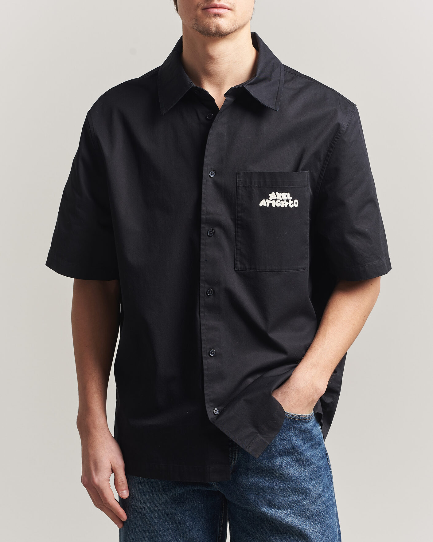 Uomini | Camicie | Axel Arigato | Drew Short Sleeve Shirt Black