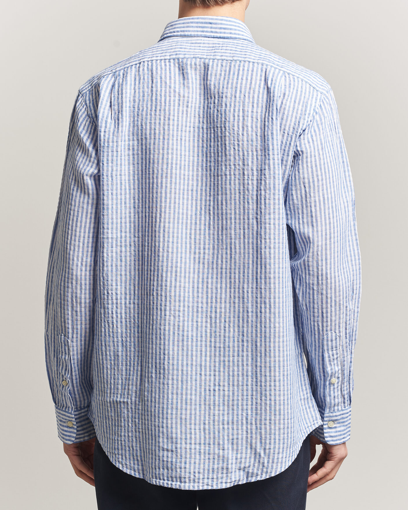 Uomini | Camicie | Polo Ralph Lauren | Cotton/Linen Seersucker Shirt Blue/White