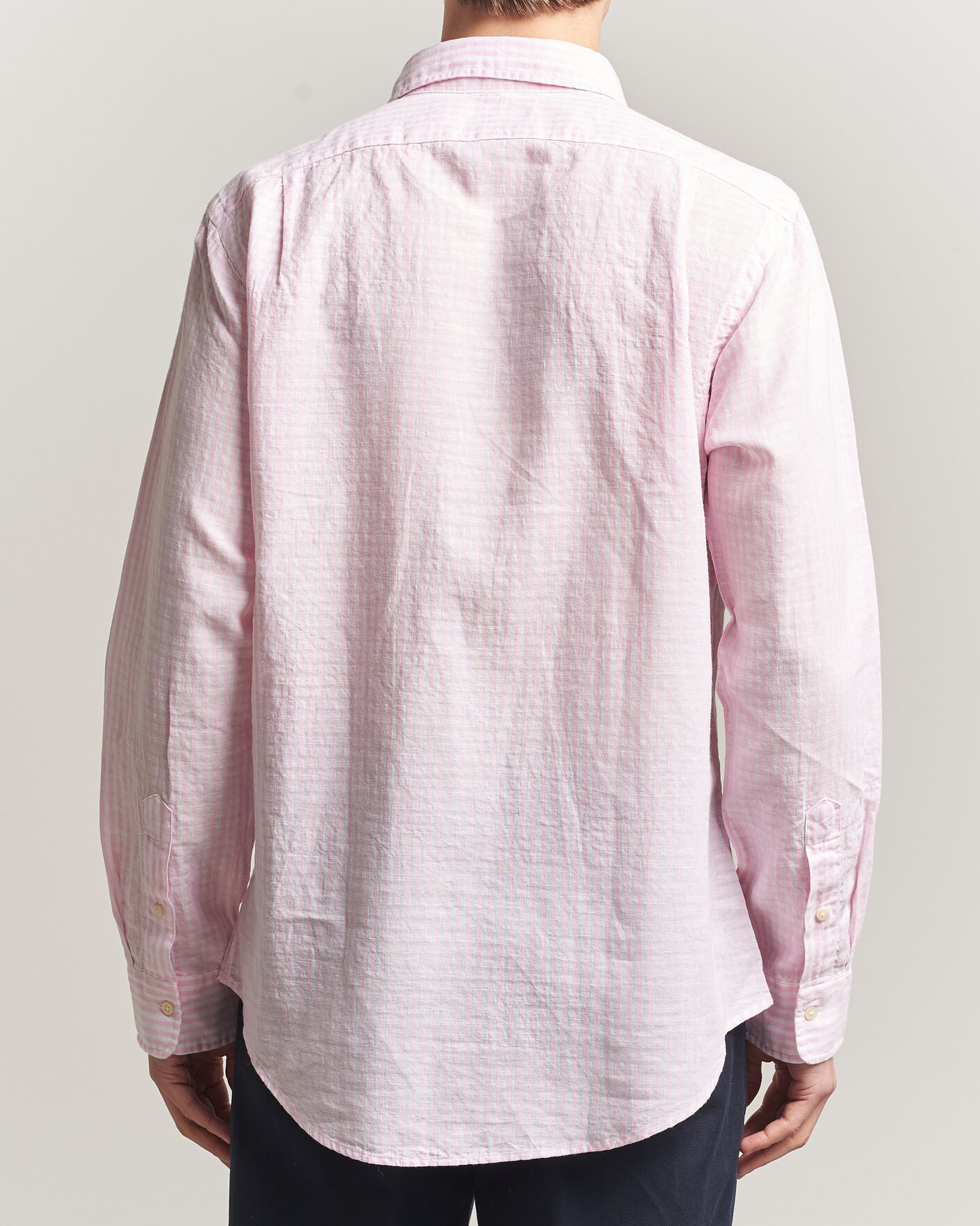 Uomini | Camicie | Polo Ralph Lauren | Cotton/Linen Seersucker Shirt Pink/White