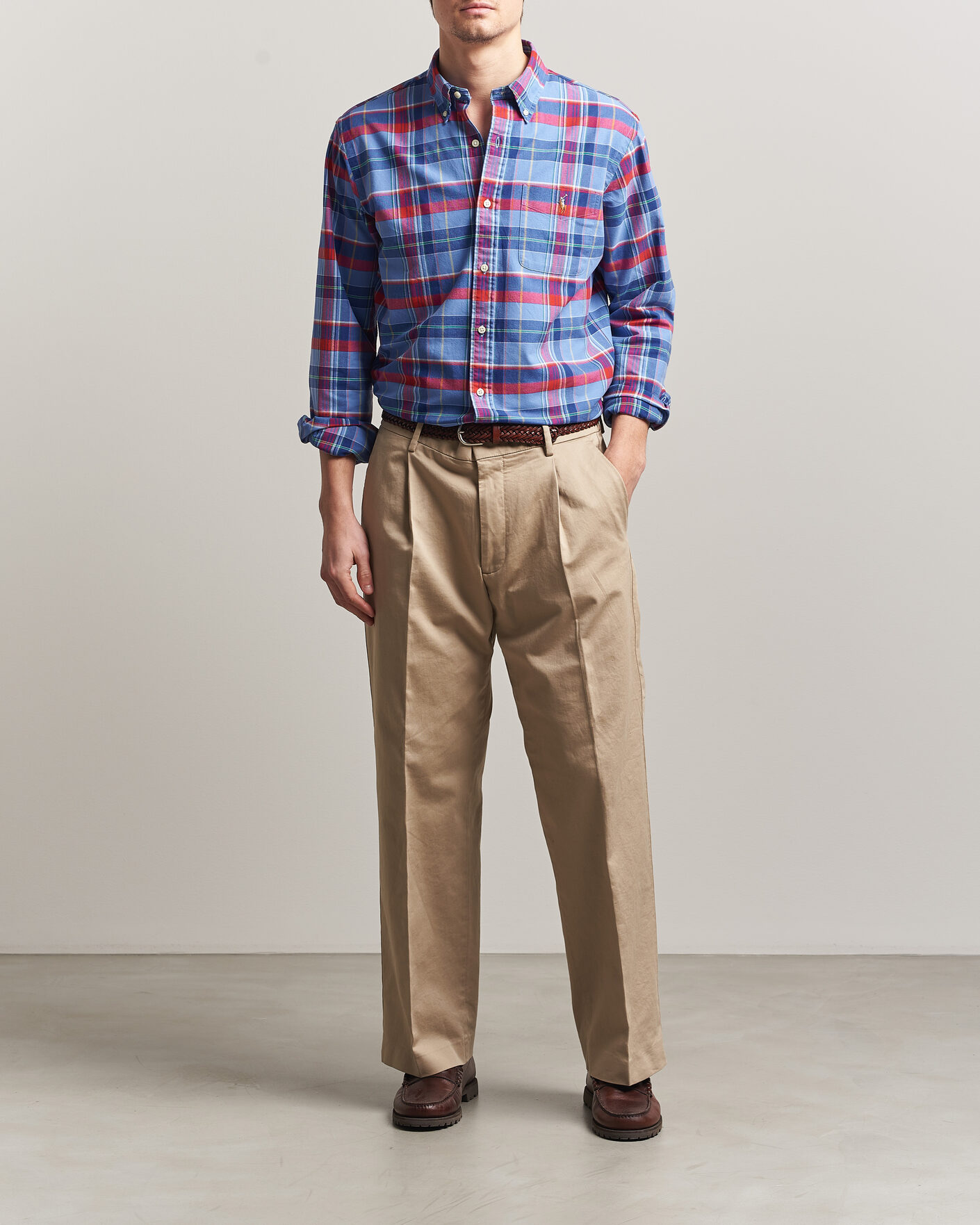 Uomini | Camicie | Polo Ralph Lauren | Custom Fit Check Oxford Shirt Blue Multi