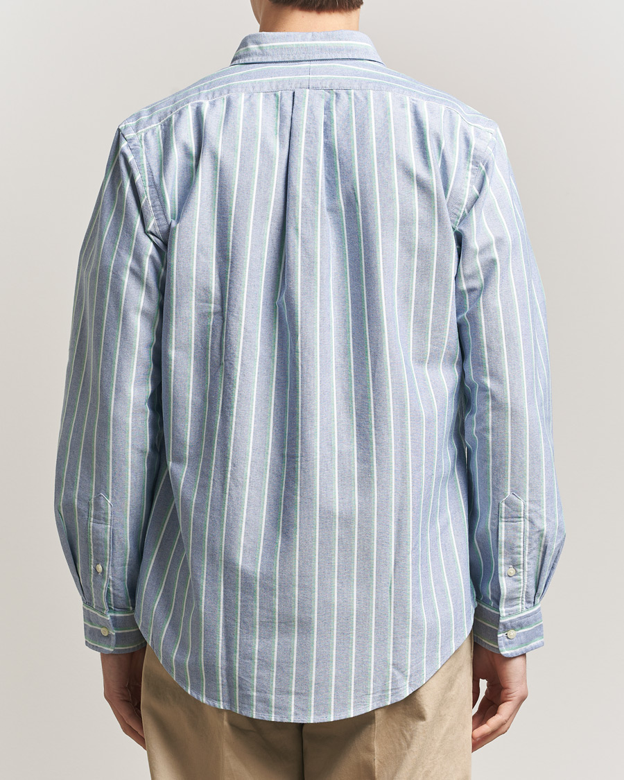 Uomini | Camicie | Polo Ralph Lauren | Custom Fit Striped Oxford Shirt Navy/Green/Multi