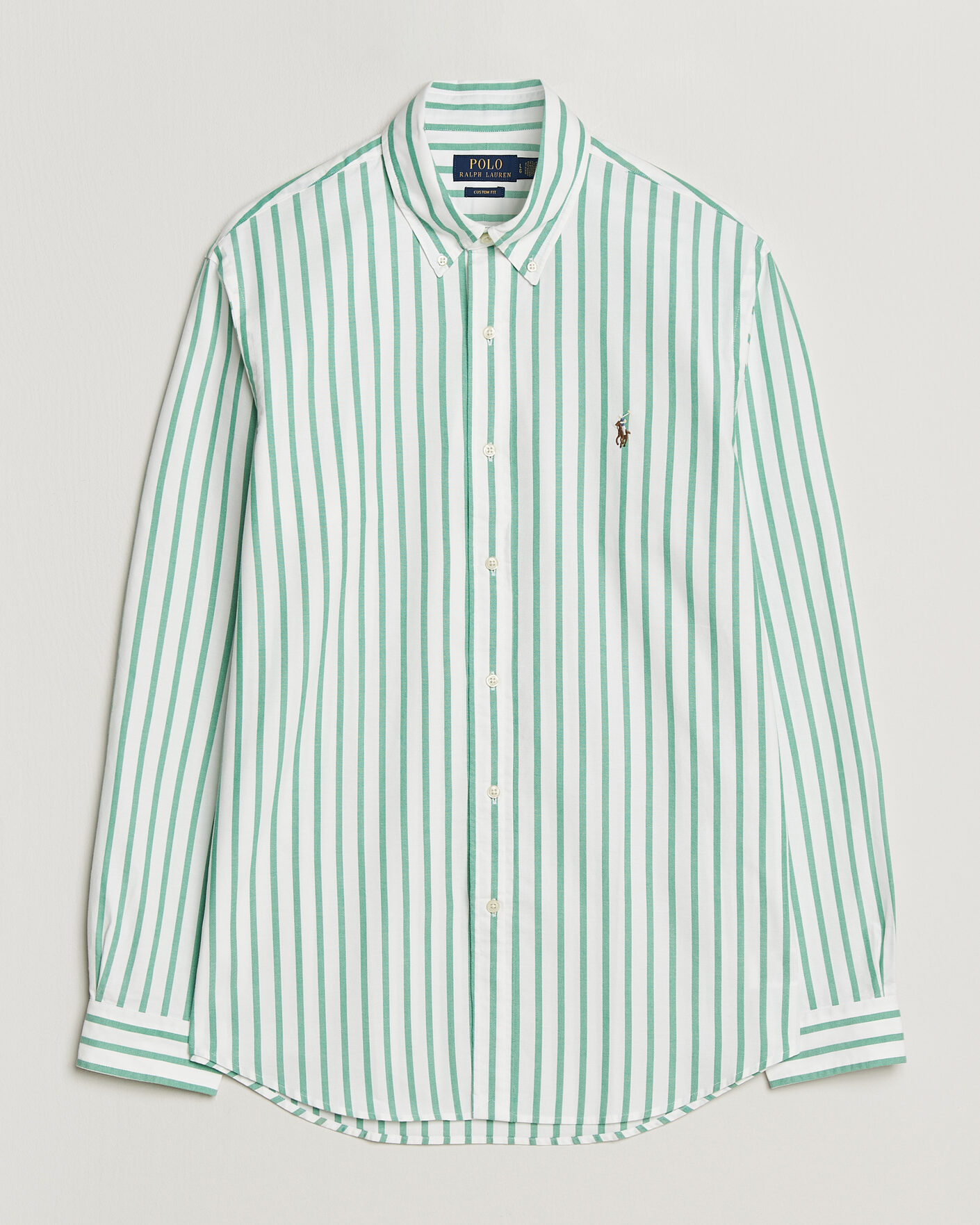 Uomini | Camicie | Polo Ralph Lauren | Custom Fit Striped Oxford Shirt Green