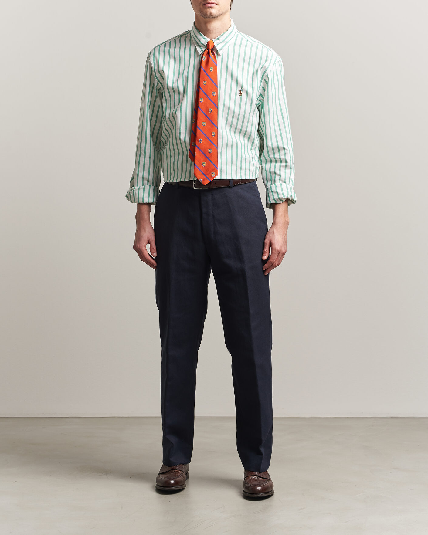 Uomini | Camicie | Polo Ralph Lauren | Custom Fit Striped Oxford Shirt Green