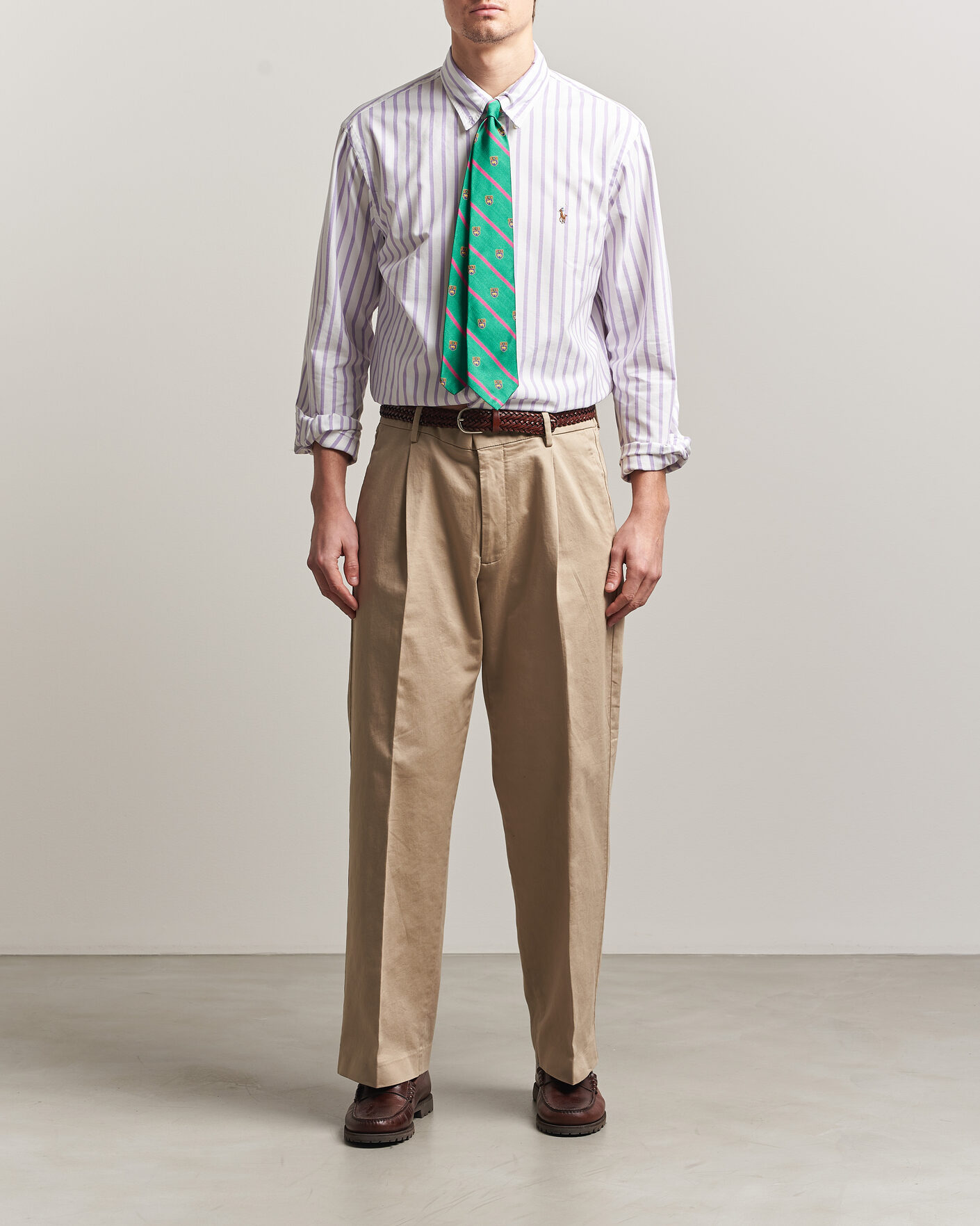 Uomini | Camicie | Polo Ralph Lauren | Custom Fit Striped Oxford Shirt Purple