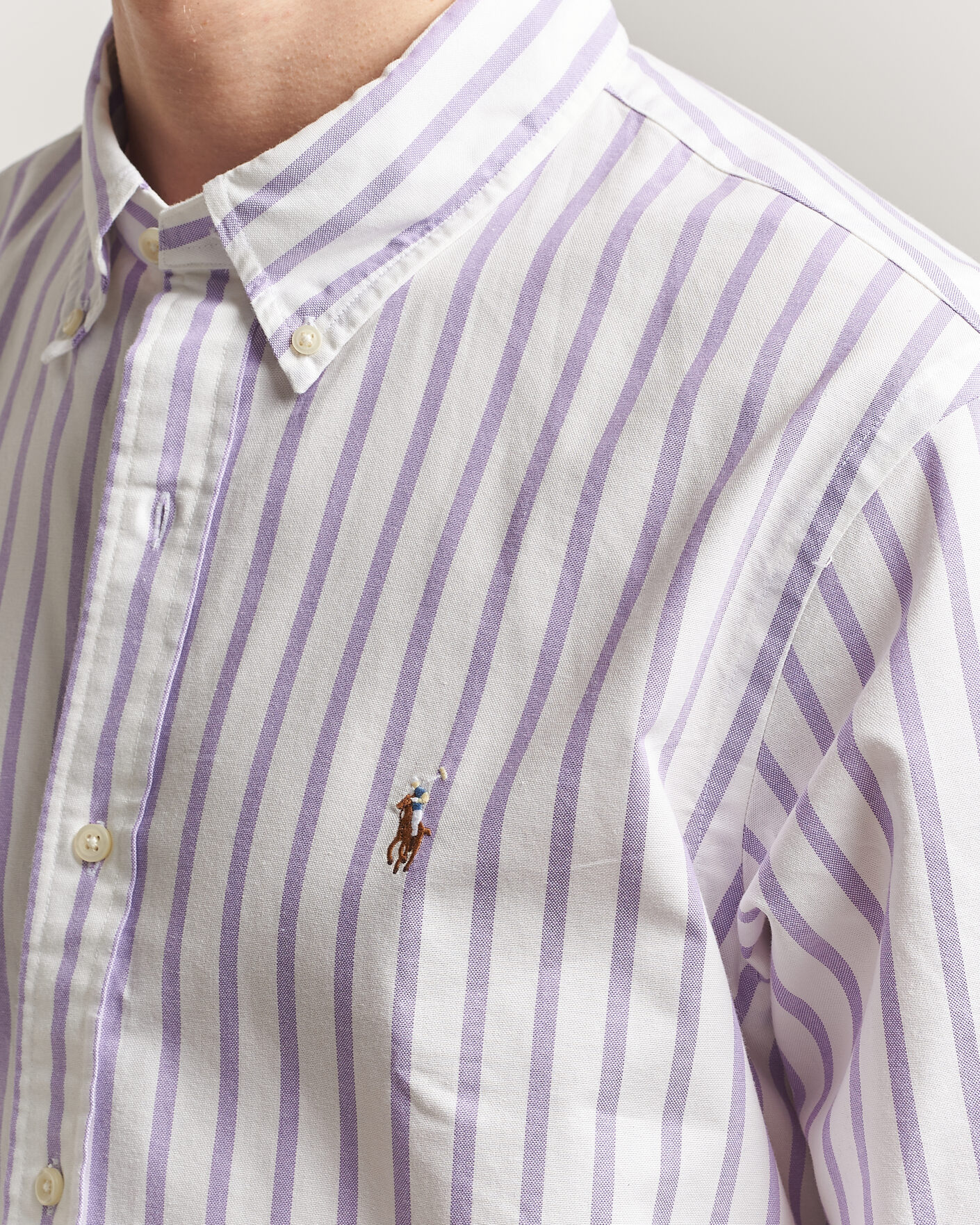 Uomini | Camicie | Polo Ralph Lauren | Custom Fit Striped Oxford Shirt Purple