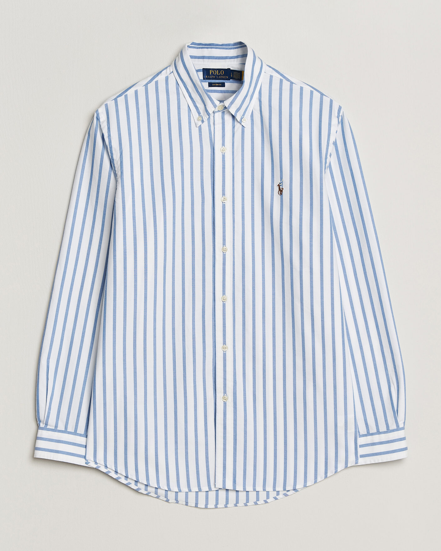Uomini | Camicie | Polo Ralph Lauren | Custom Fit Striped Oxford Shirt Blue