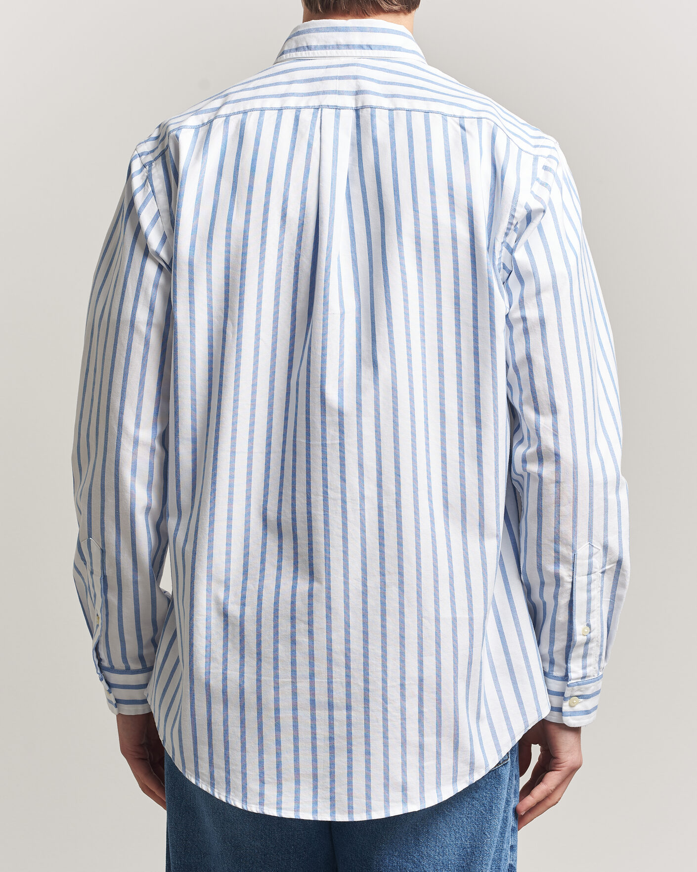 Uomini | Camicie | Polo Ralph Lauren | Custom Fit Striped Oxford Shirt Blue