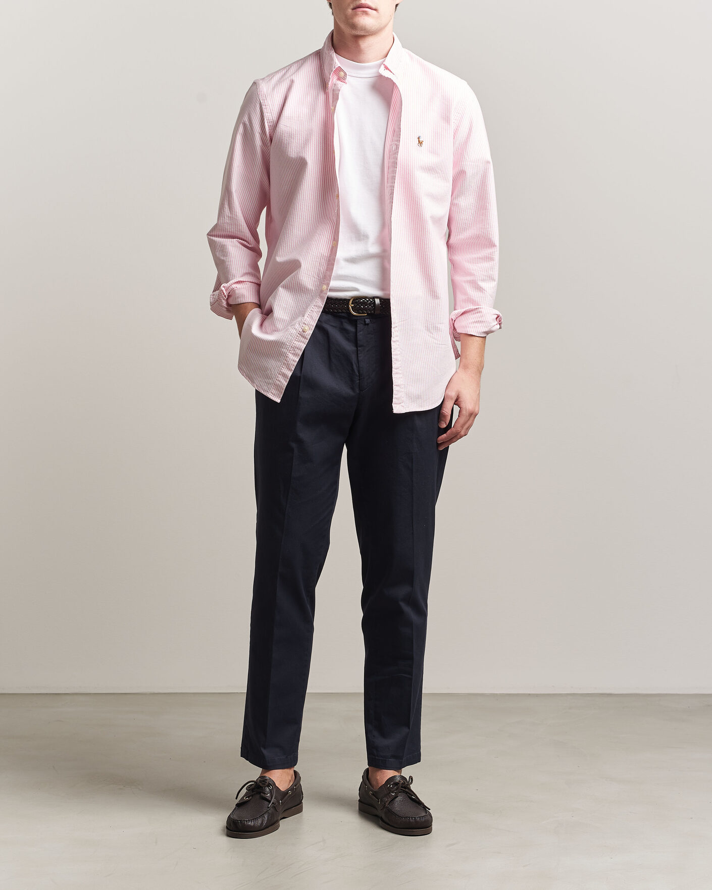 Uomini | Camicie | Polo Ralph Lauren | Custom Fit Micro Striped Oxford Shirt Pink