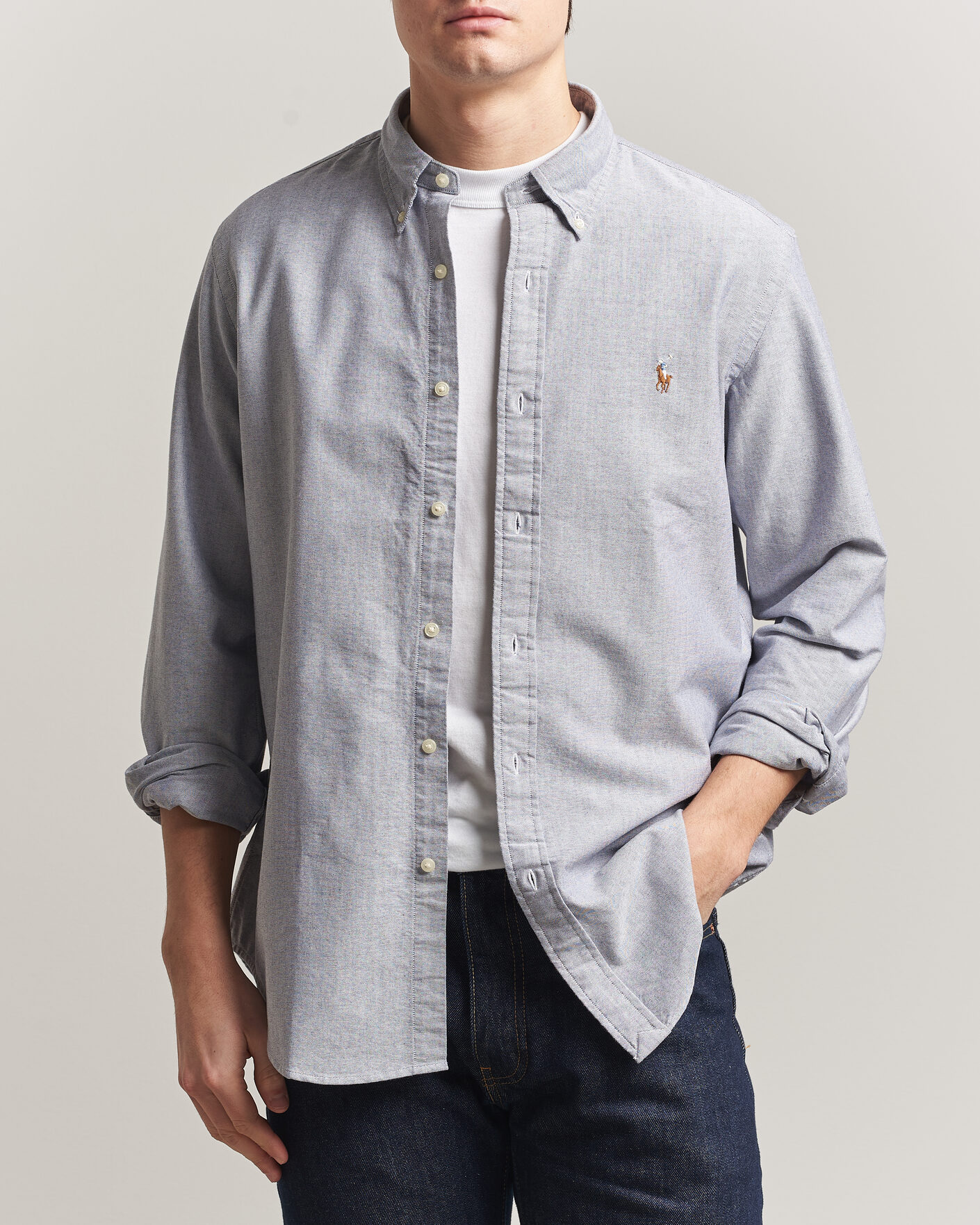 Uomini | Camicie | Polo Ralph Lauren | Custom Fit Oxford Shirt Navy