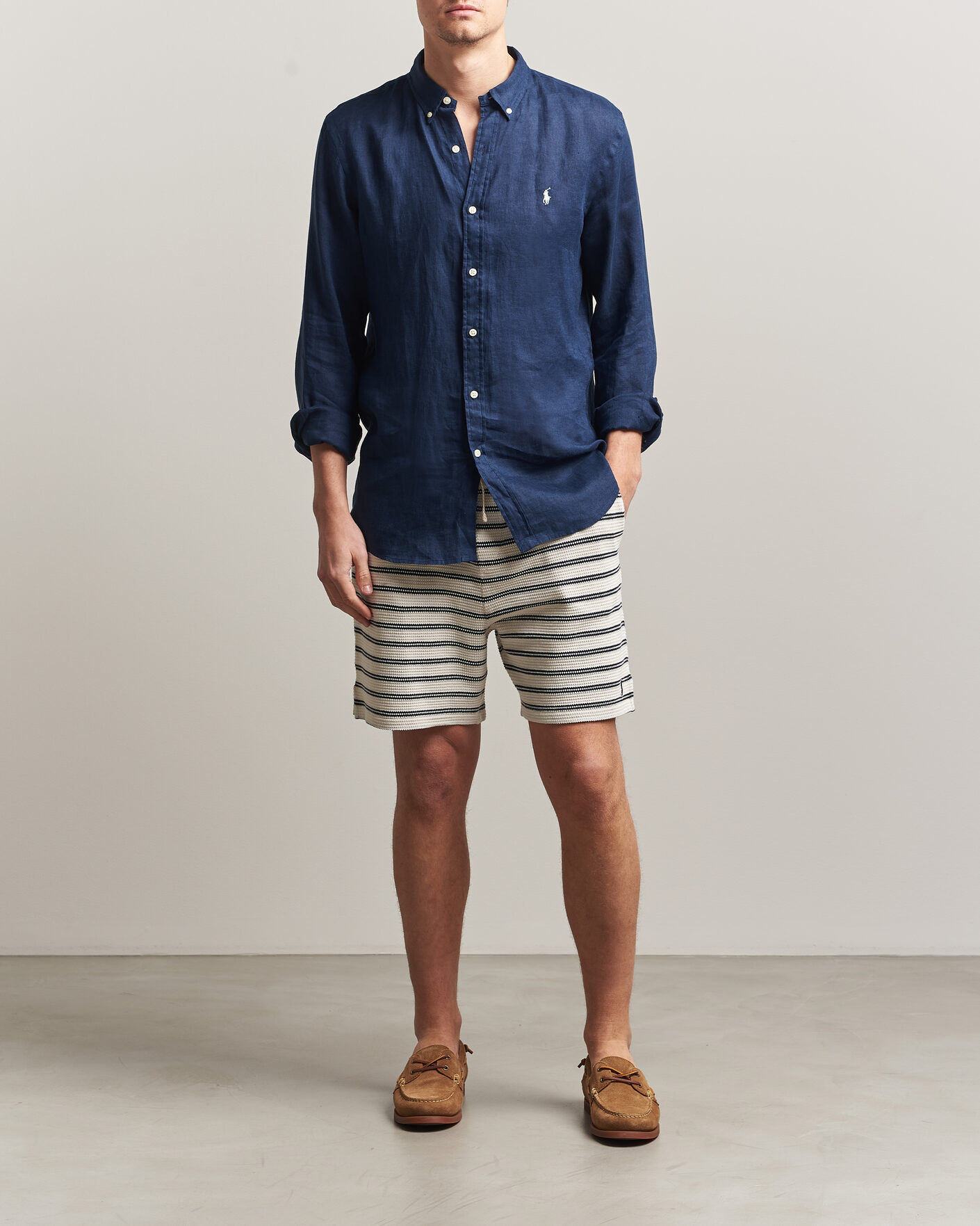 Uomini | Pantaloncini | Polo Ralph Lauren | Knitted Shorts Pale Cream/Newport Navy