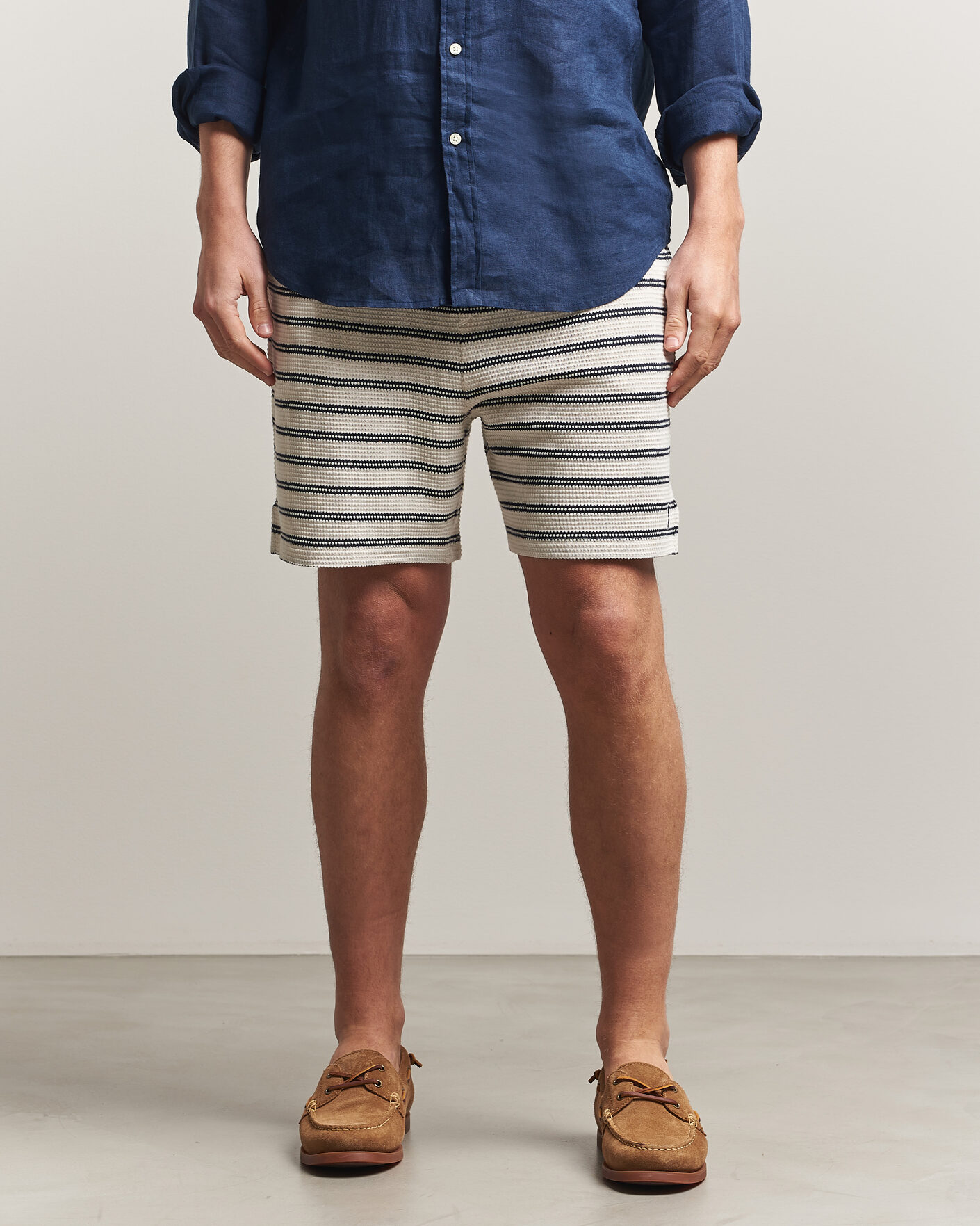 Uomini | Pantaloncini | Polo Ralph Lauren | Knitted Shorts Pale Cream/Newport Navy