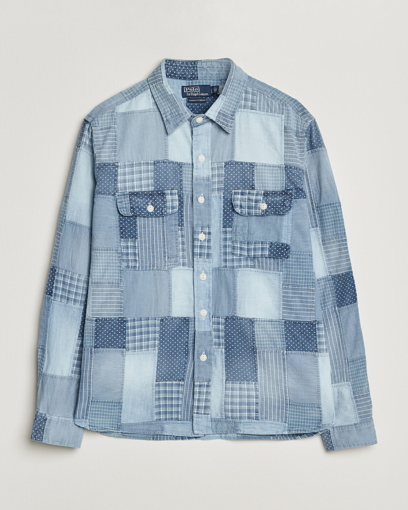 Uomini | Camicie | Polo Ralph Lauren | Indigo Patchwork Shirt Blue