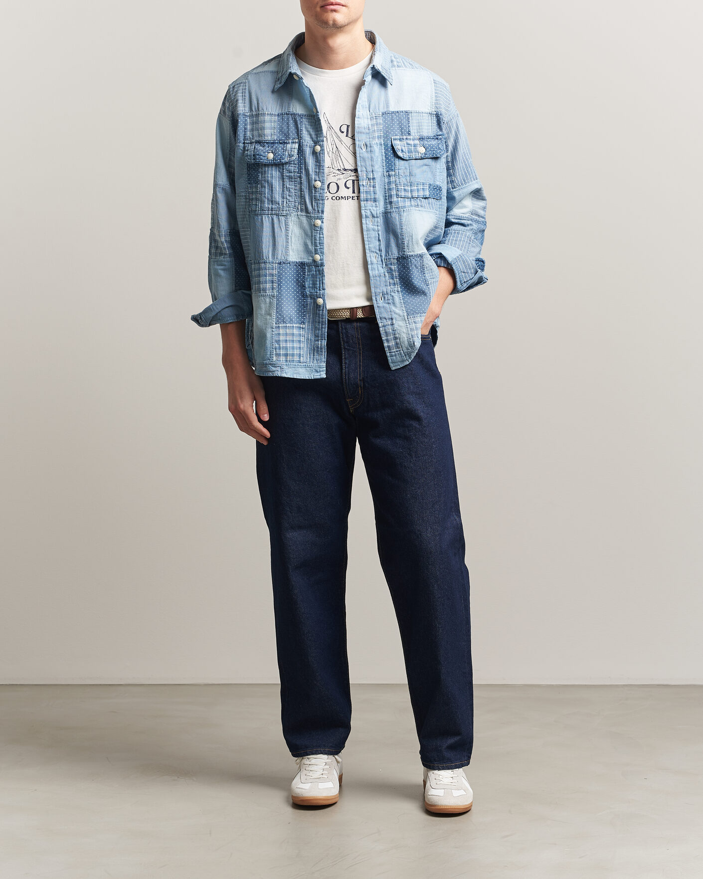 Uomini | Camicie | Polo Ralph Lauren | Indigo Patchwork Shirt Blue