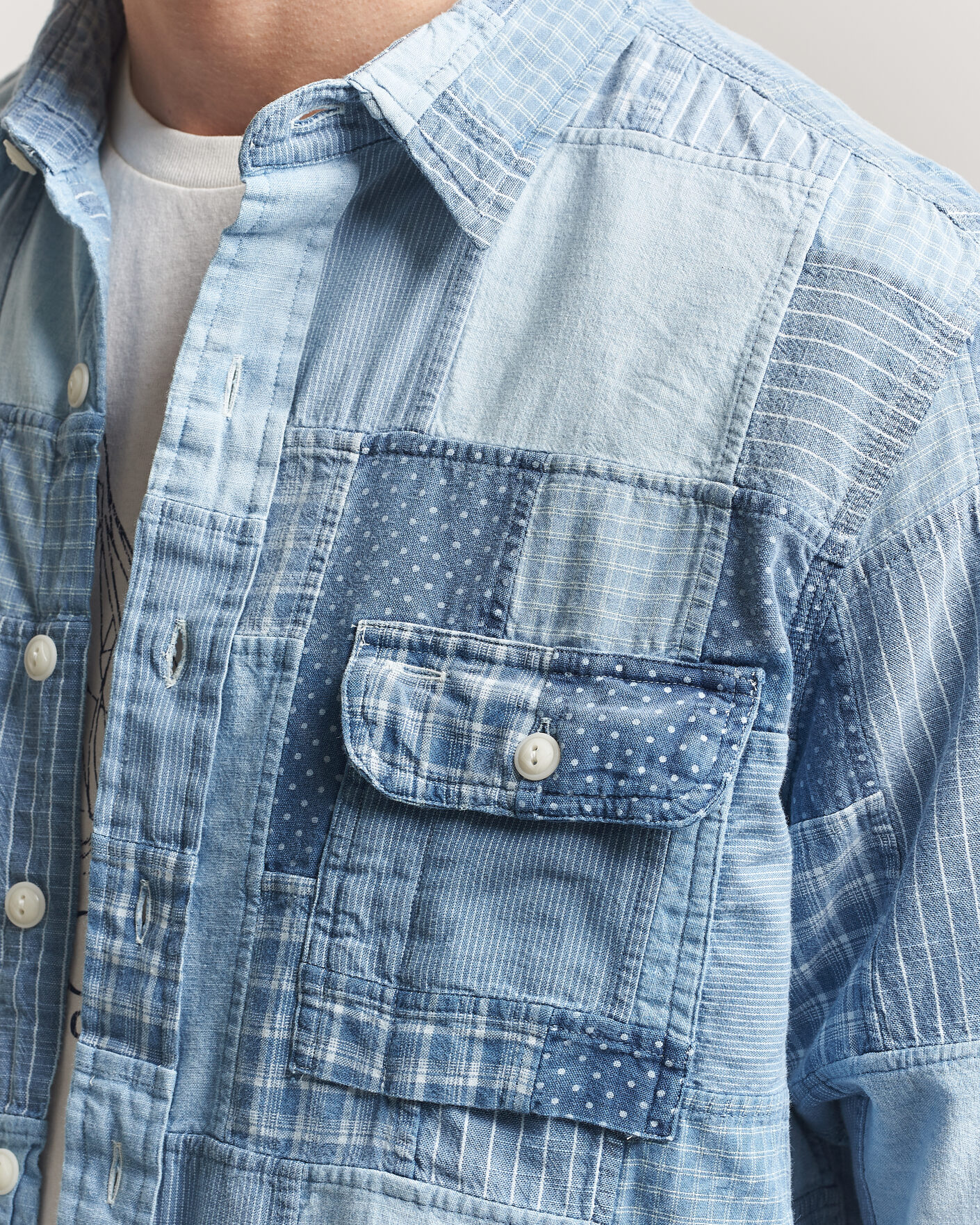 Uomini | Camicie | Polo Ralph Lauren | Indigo Patchwork Shirt Blue