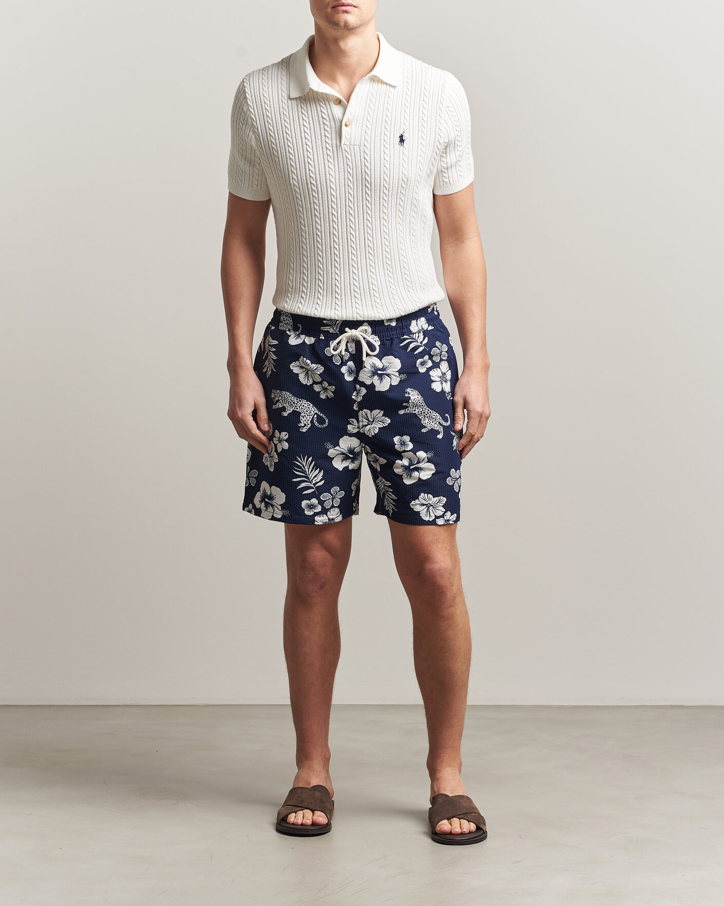 Uomini | Costumi da bagno | Polo Ralph Lauren | Traveler Mid Trunk Seersucker Jaguar Tropical