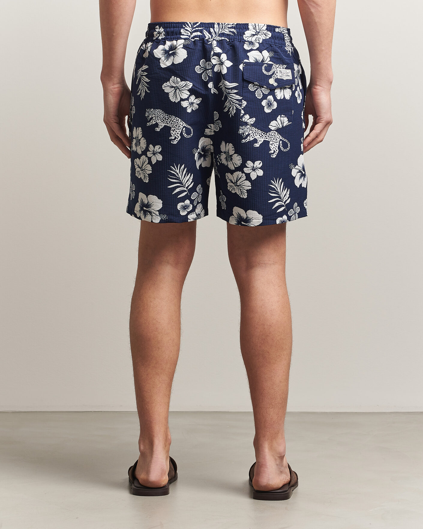Uomini | Costumi da bagno | Polo Ralph Lauren | Traveler Mid Trunk Seersucker Jaguar Tropical