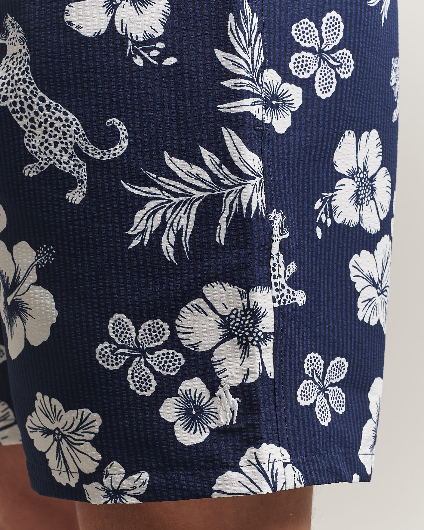 Uomini | Costumi da bagno | Polo Ralph Lauren | Traveler Mid Trunk Seersucker Jaguar Tropical