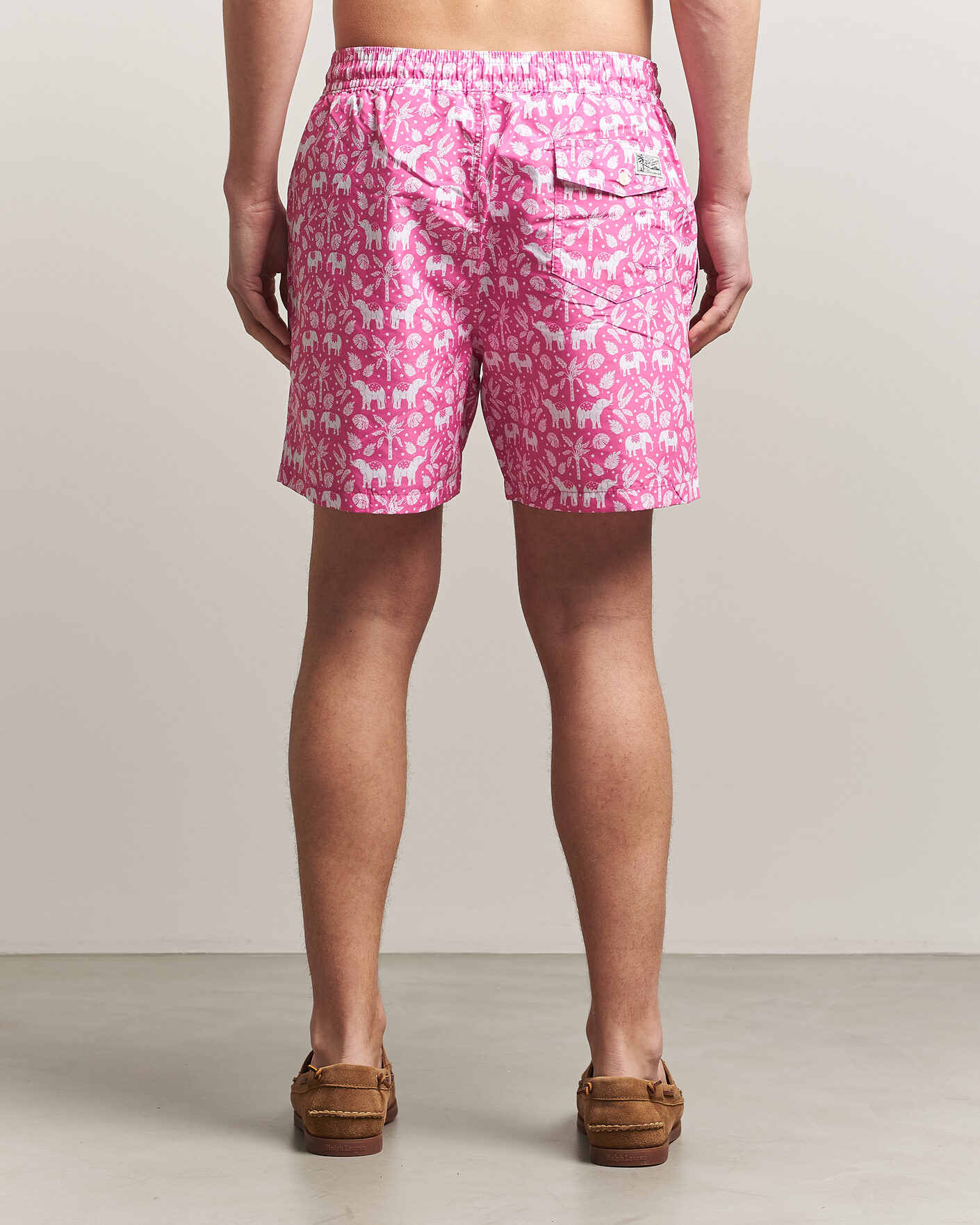 Uomini | Costumi da bagno | Polo Ralph Lauren | Traveler Print Mid Trunk Pink