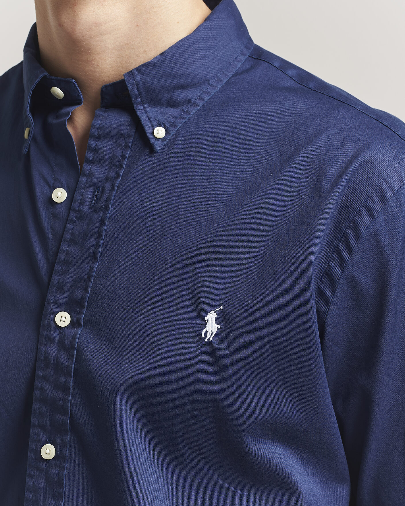 Uomini | Camicie | Polo Ralph Lauren | Custom Fit Garment Twill Shirt Newport Navy