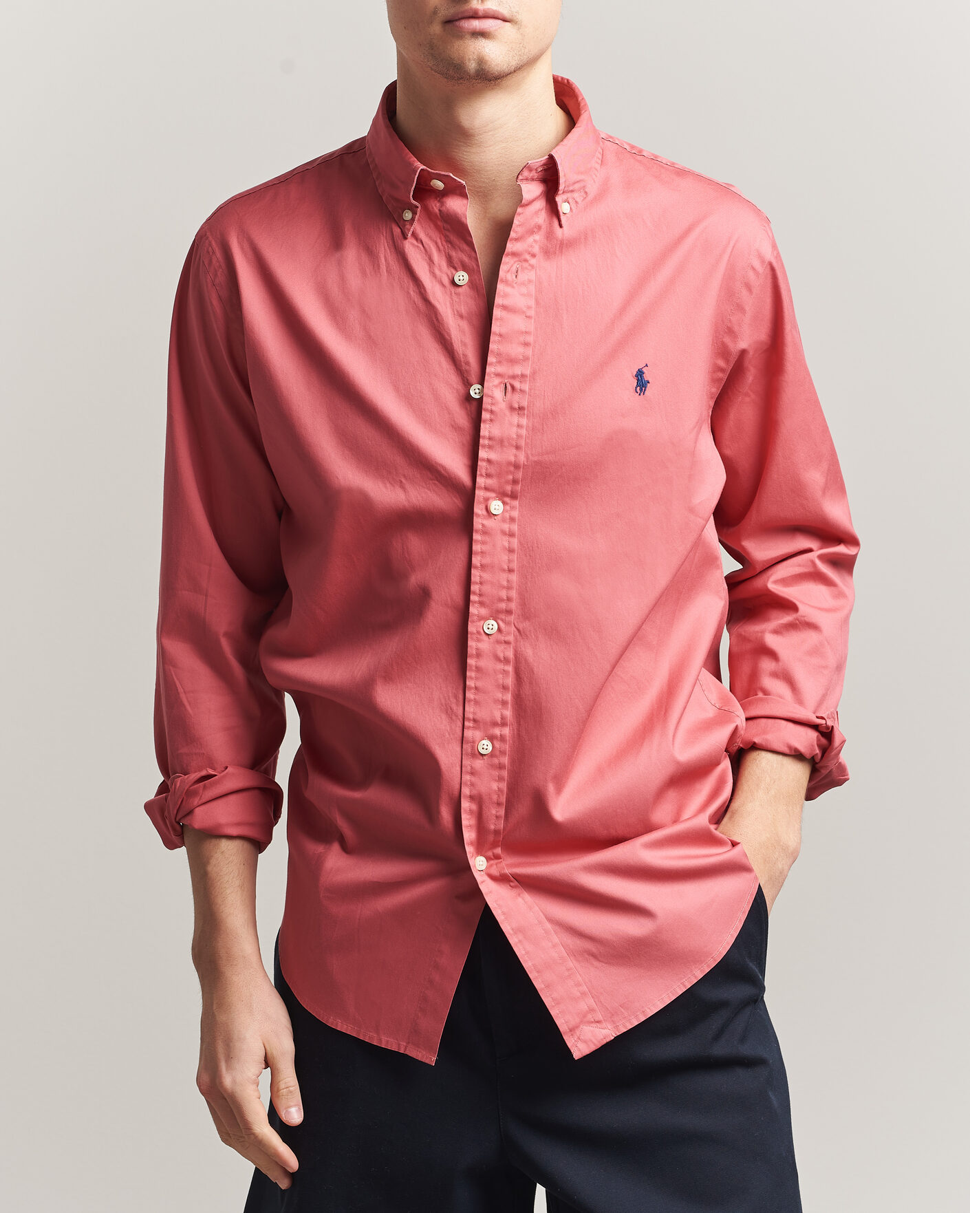 Uomini | Camicie | Polo Ralph Lauren | Custom Fit Garment Twill Shirt Adirondack Berry