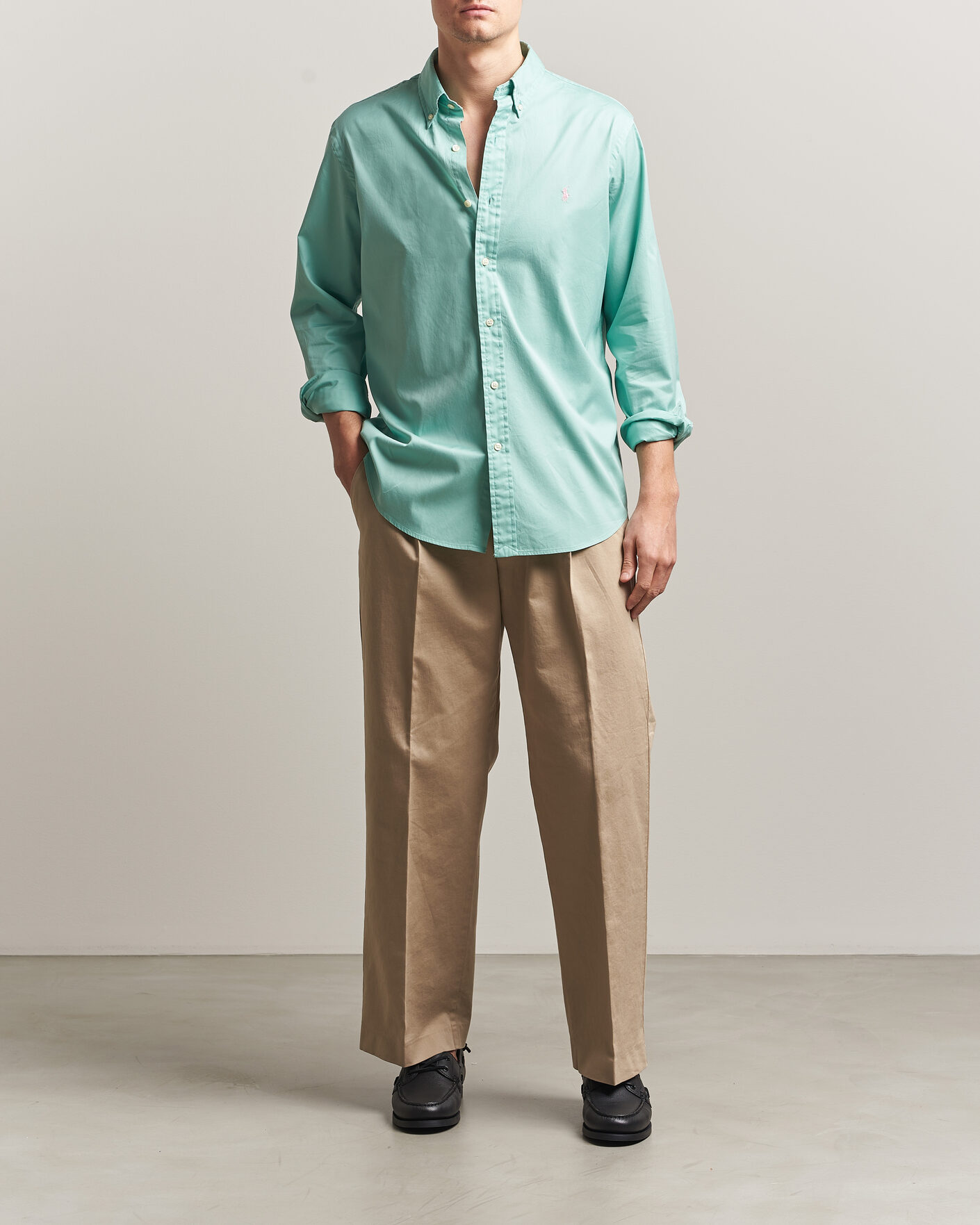 Uomini | Camicie | Polo Ralph Lauren | Custom Fit Garment Twill Shirt Celadon