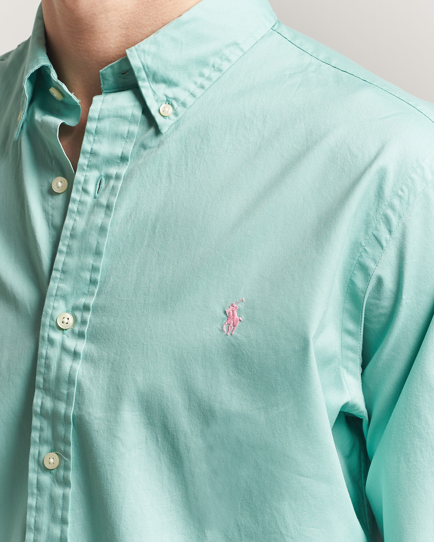 Uomini | Camicie | Polo Ralph Lauren | Custom Fit Garment Twill Shirt Celadon