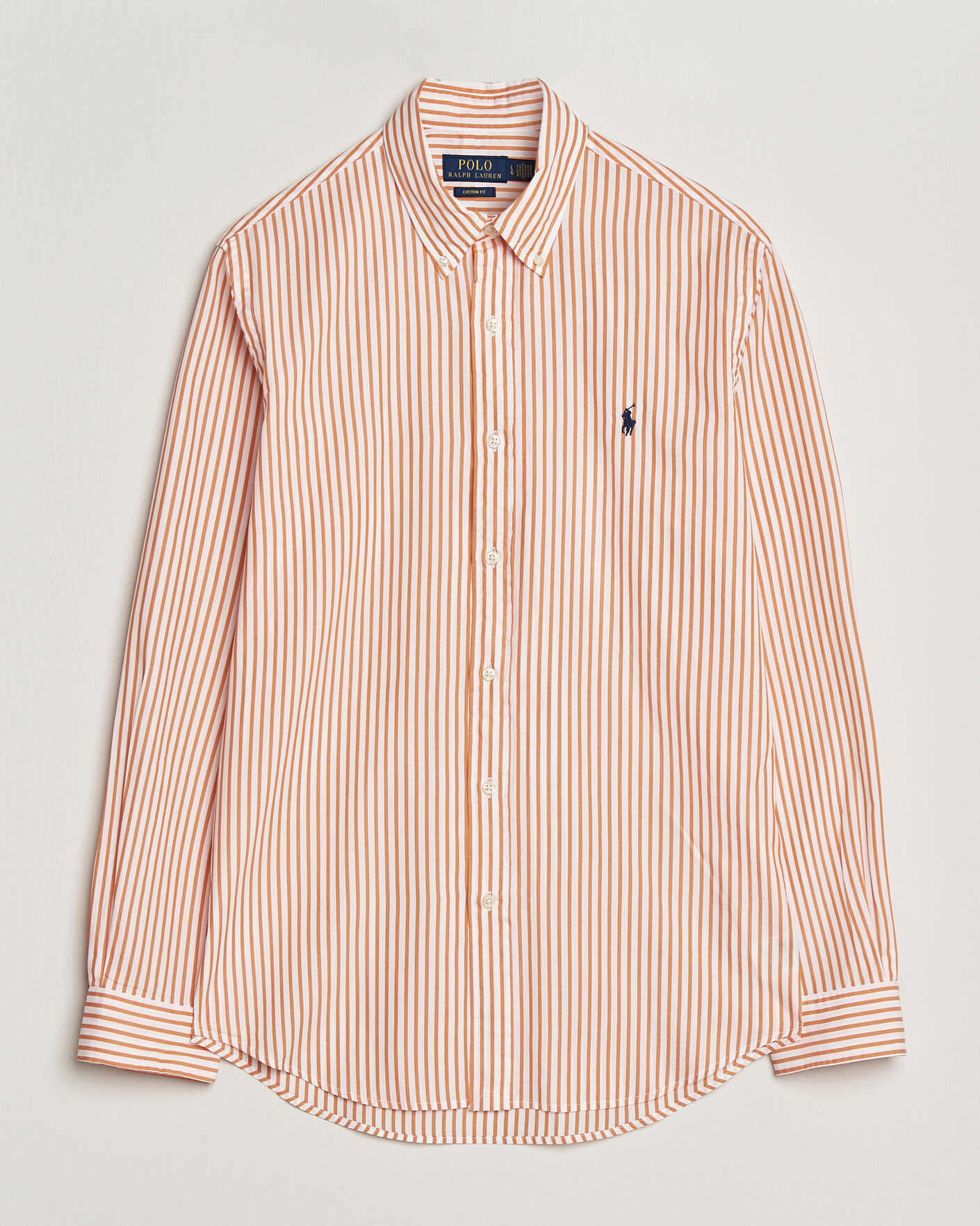 Uomini | Camicie | Polo Ralph Lauren | Custom Fit Poplin Striped Shirt Kona Orange