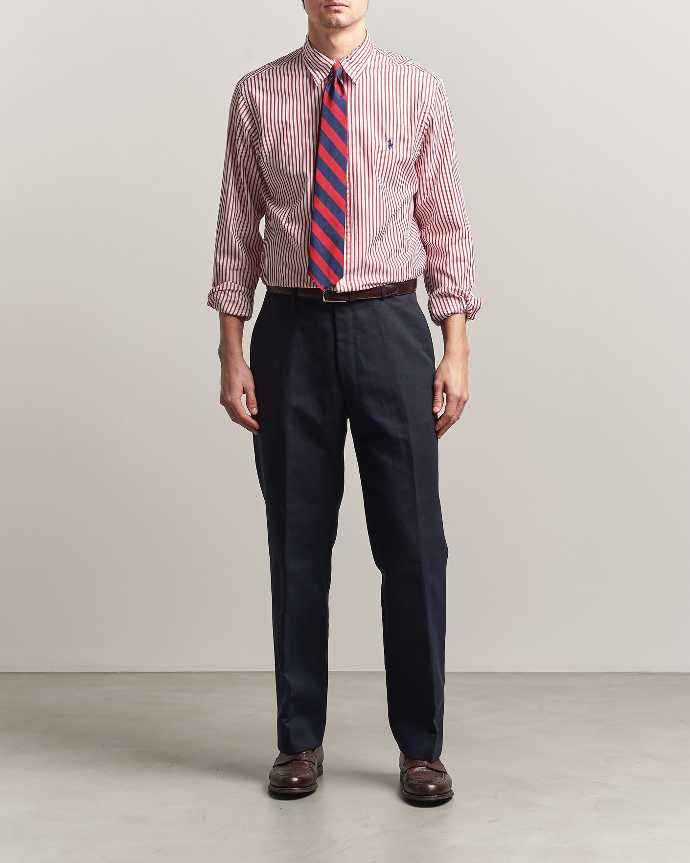 Uomini | Camicie | Polo Ralph Lauren | Custom Fit Poplin Striped Shirt Bristol Red