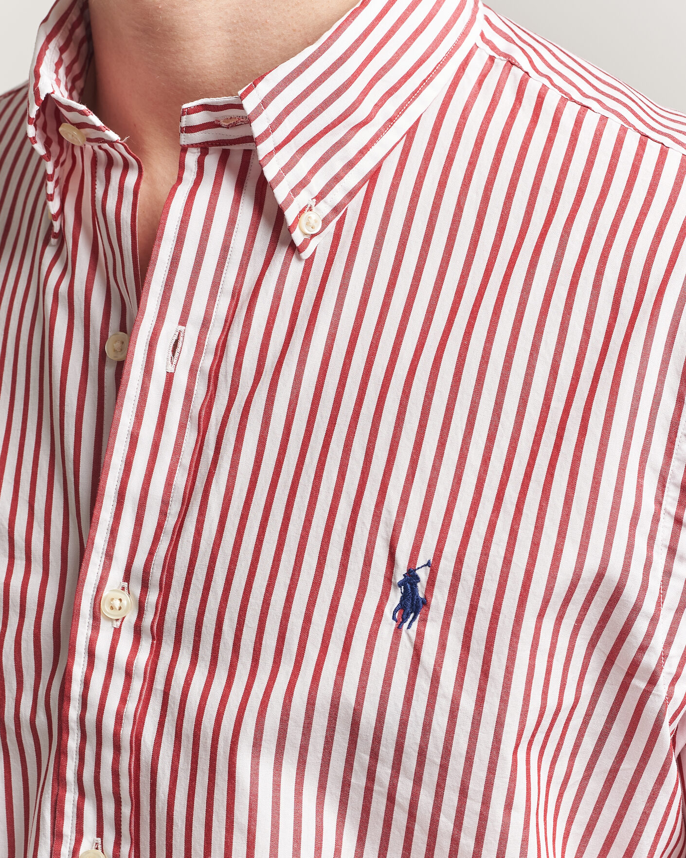 Uomini | Camicie | Polo Ralph Lauren | Custom Fit Poplin Striped Shirt Bristol Red