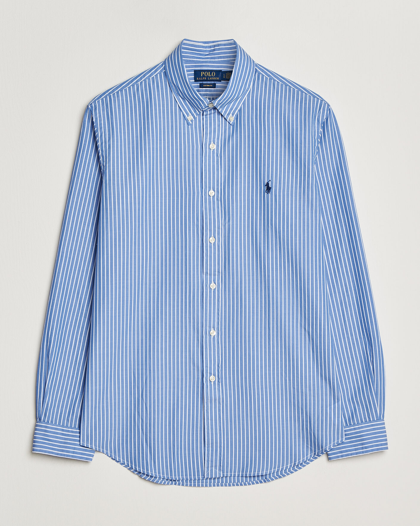 Uomini | Camicie | Polo Ralph Lauren | Custom Fit Poplin Striped Shirt Medium Blue